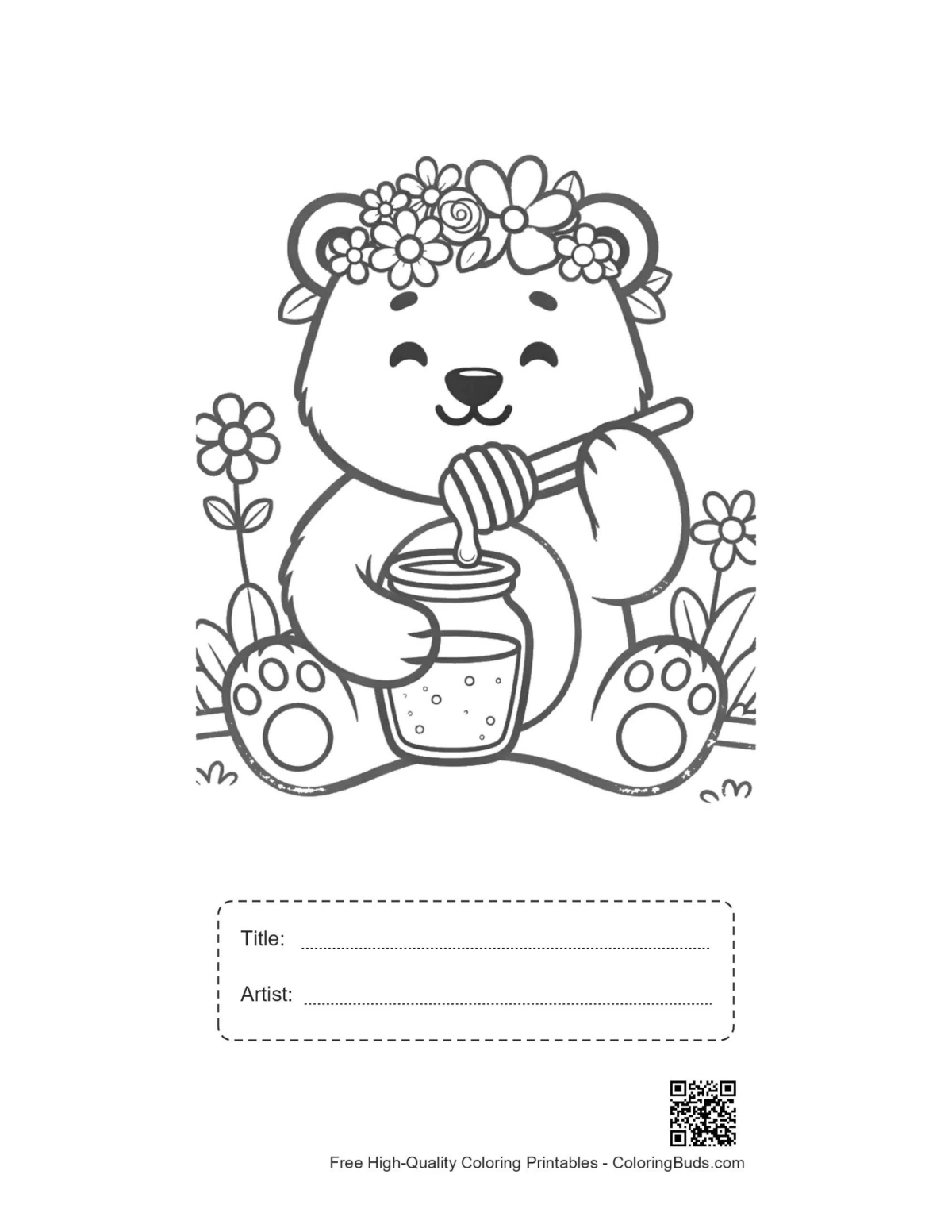 Baby grizzly honey printable with title artist box