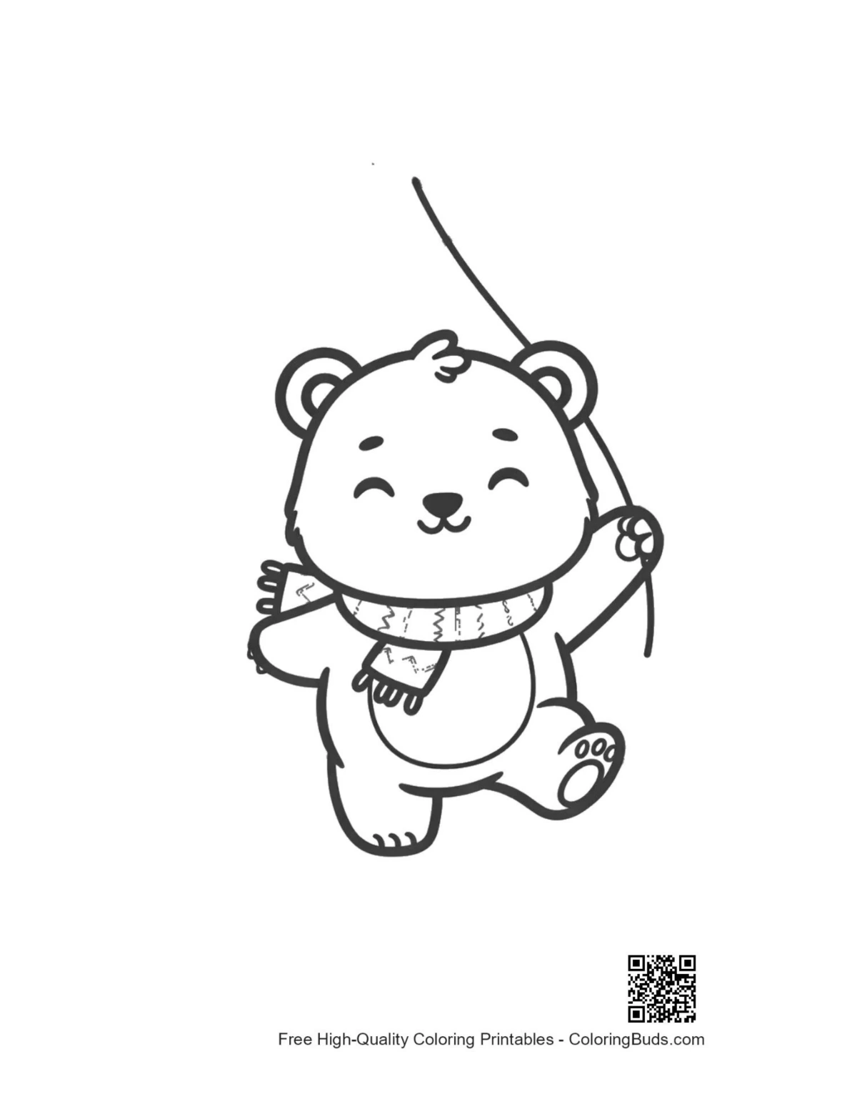 Grizzly bear printable coloring page for kids