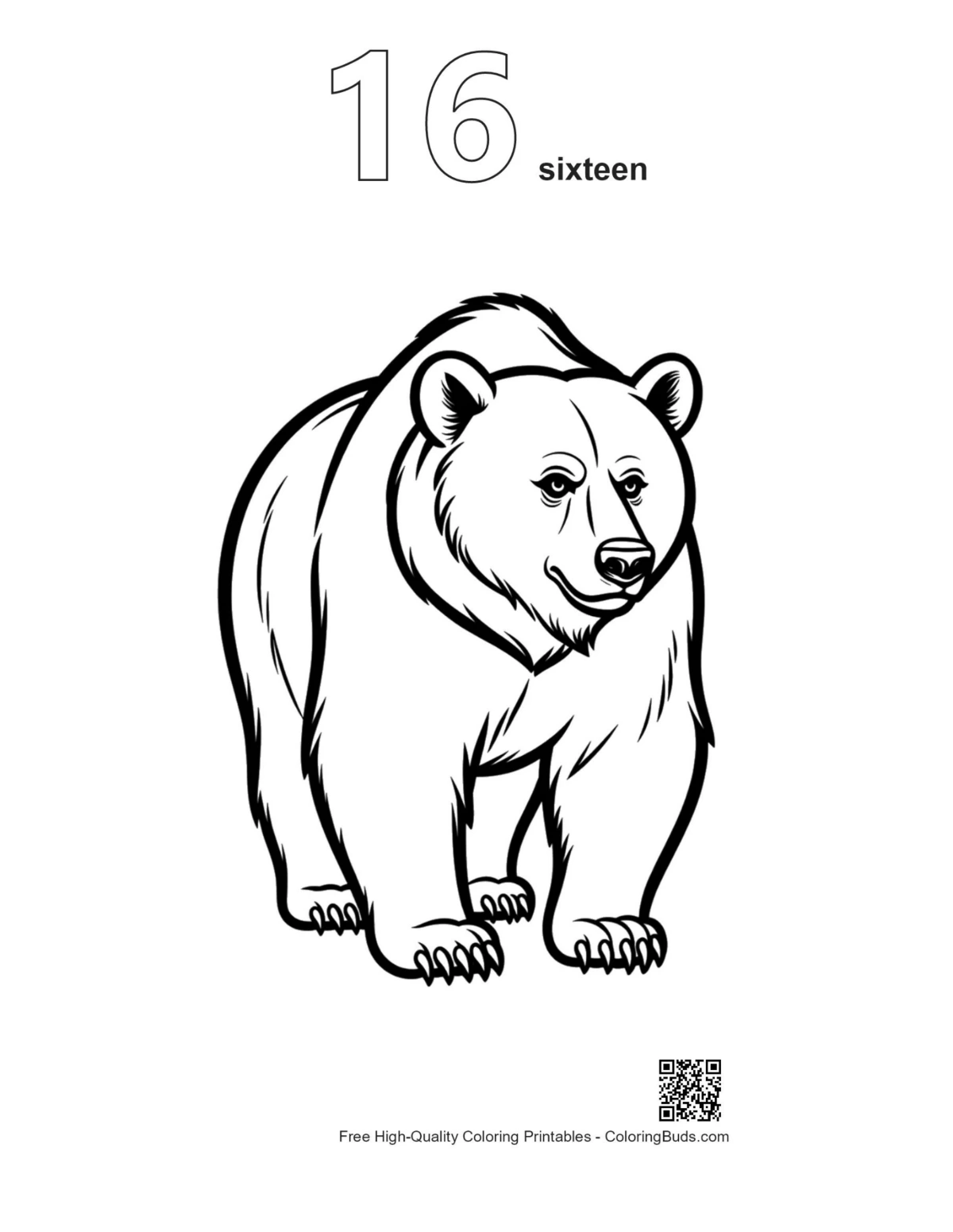 Grizzly bear outline #16 printable