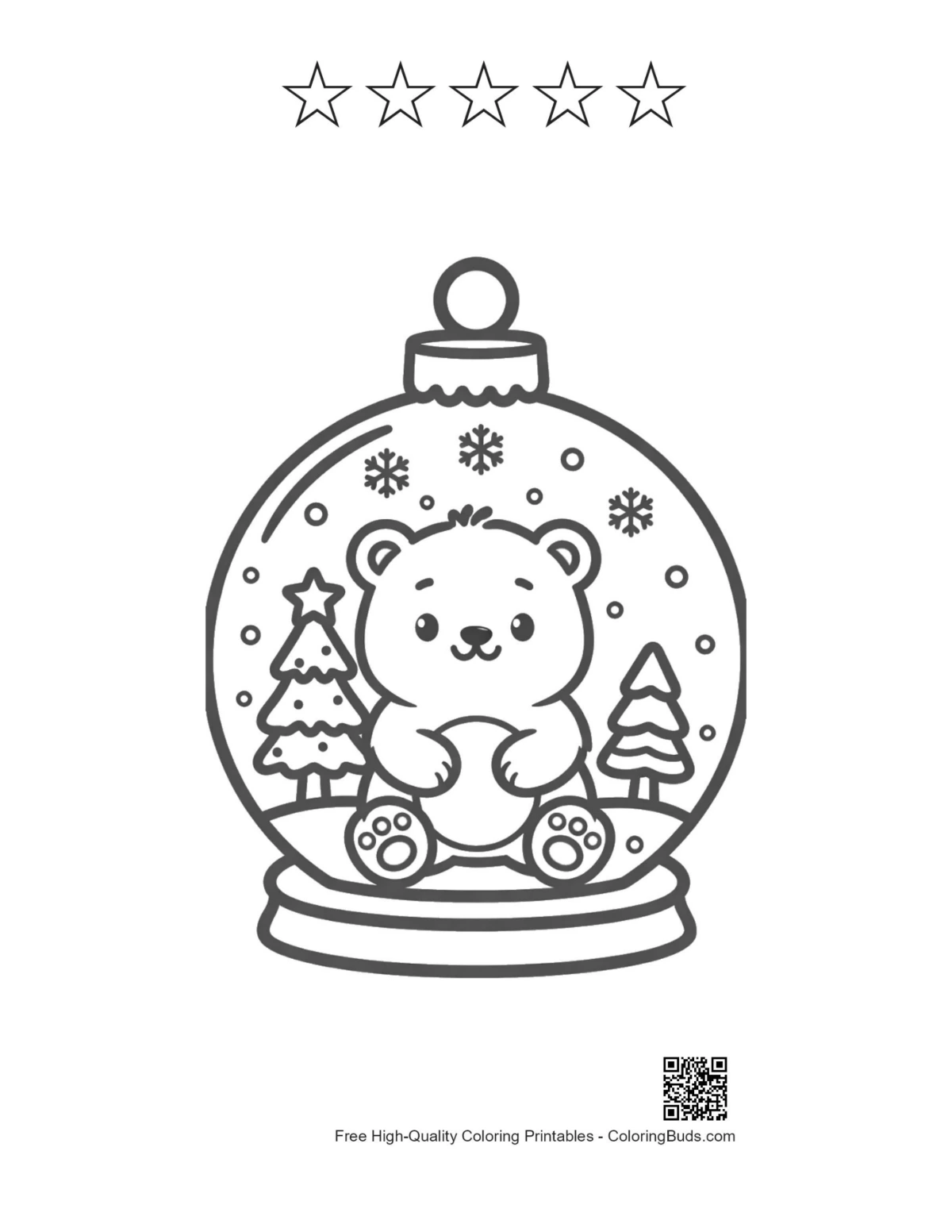 Eisbär Globus mit 5 Stern-Konturen