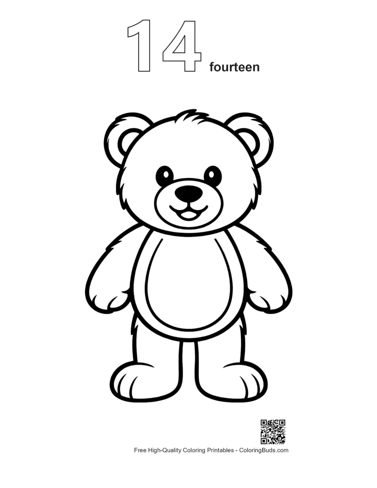 Teddy bear outline printable #14