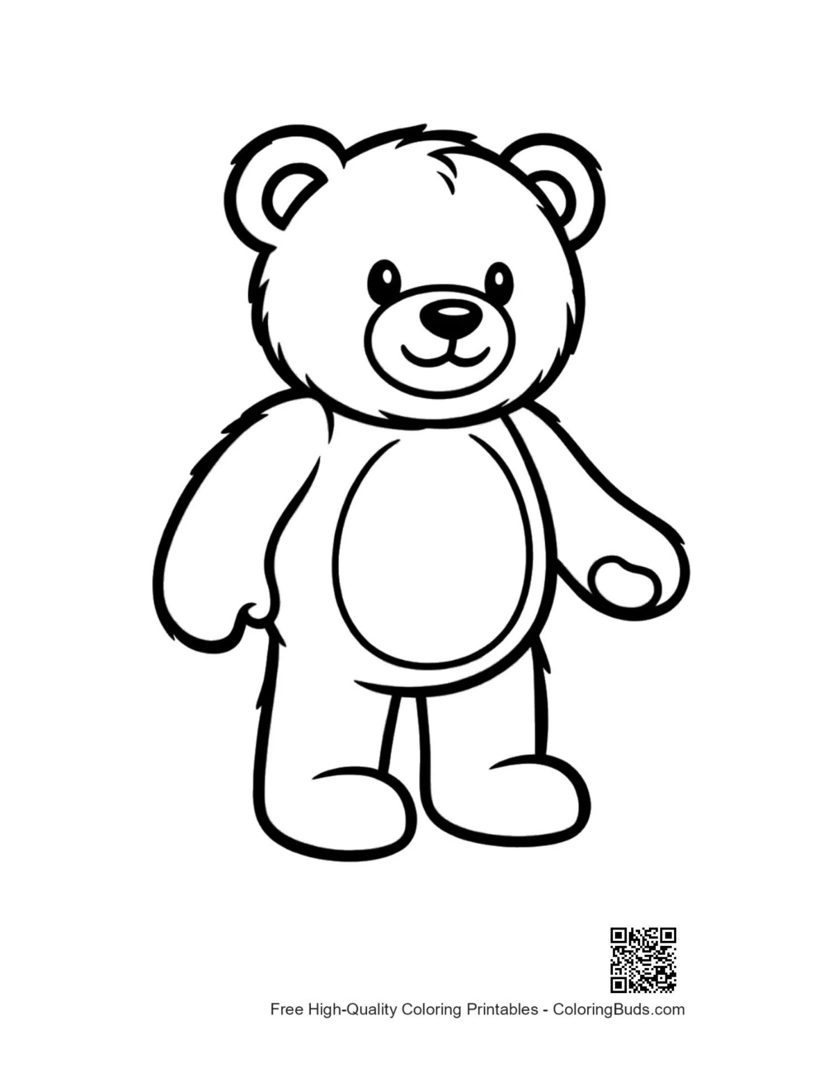 Cute standing teddy bear outline