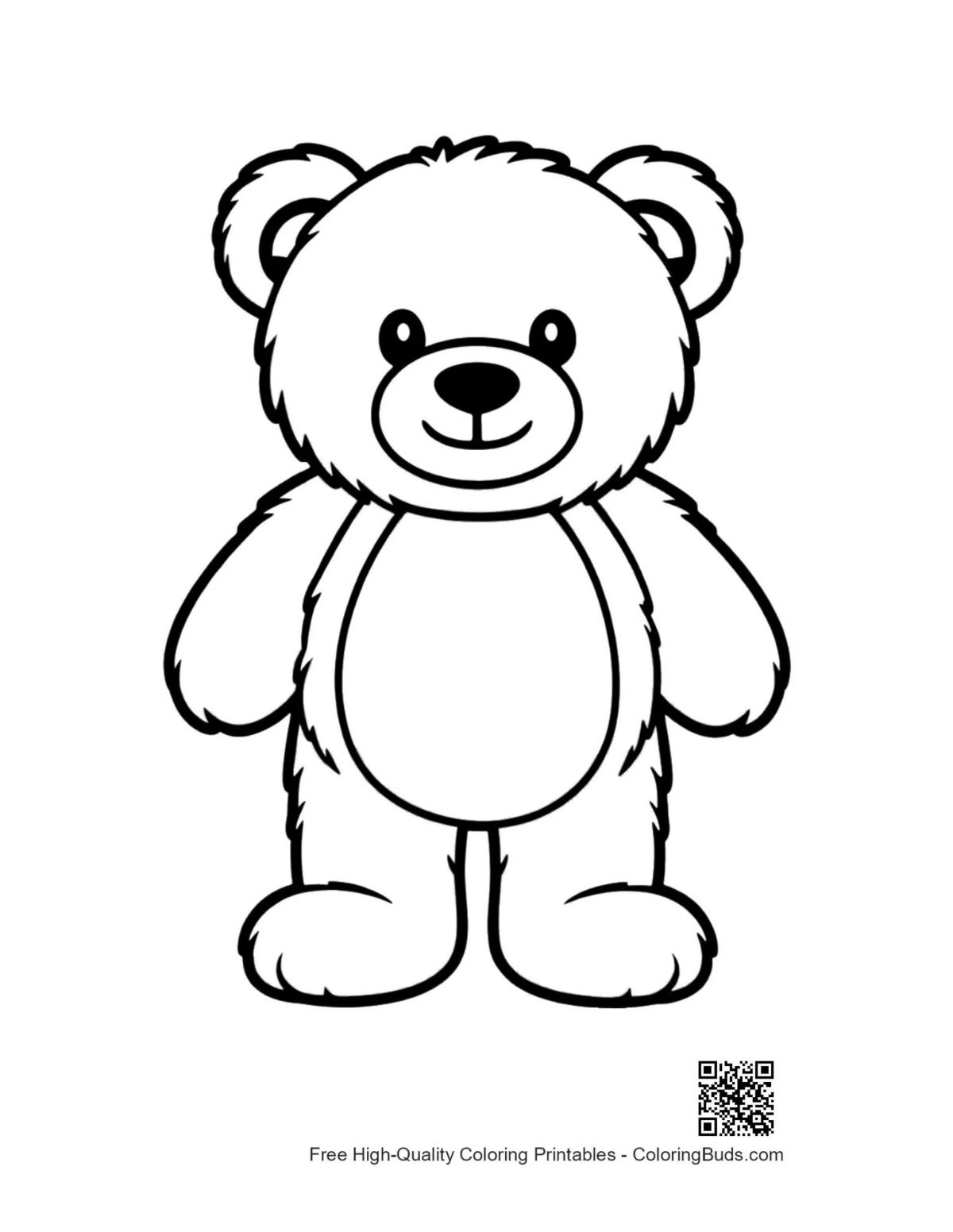 Cute teddy bear outline drawing