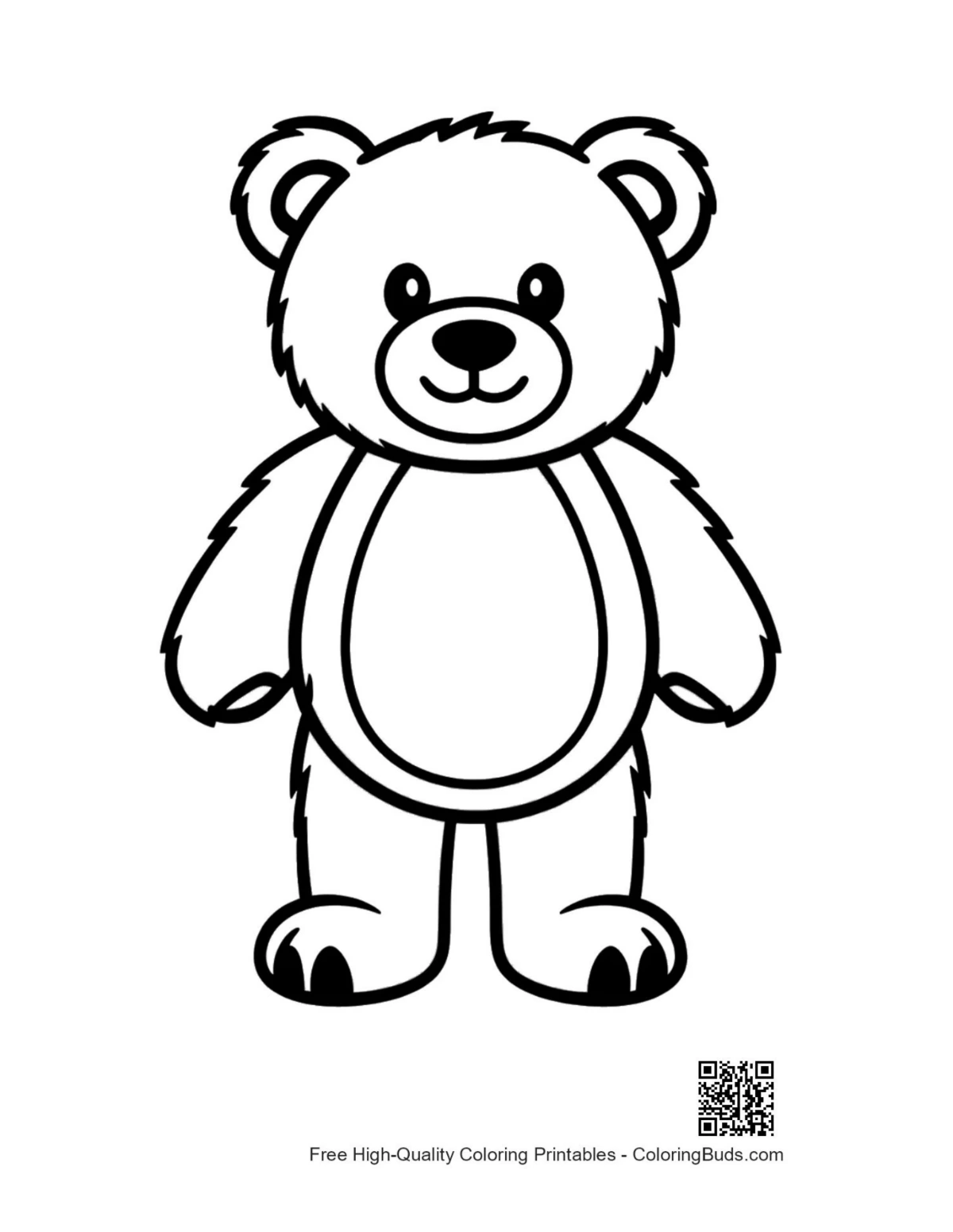 Cute teddy bear outline printable