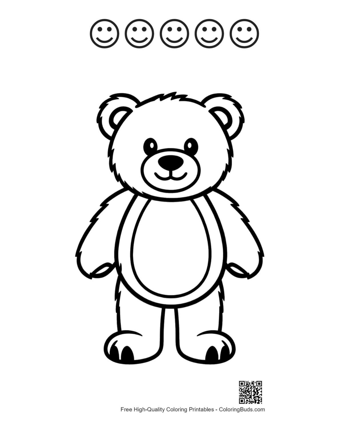 Teddy bear happy face outlines