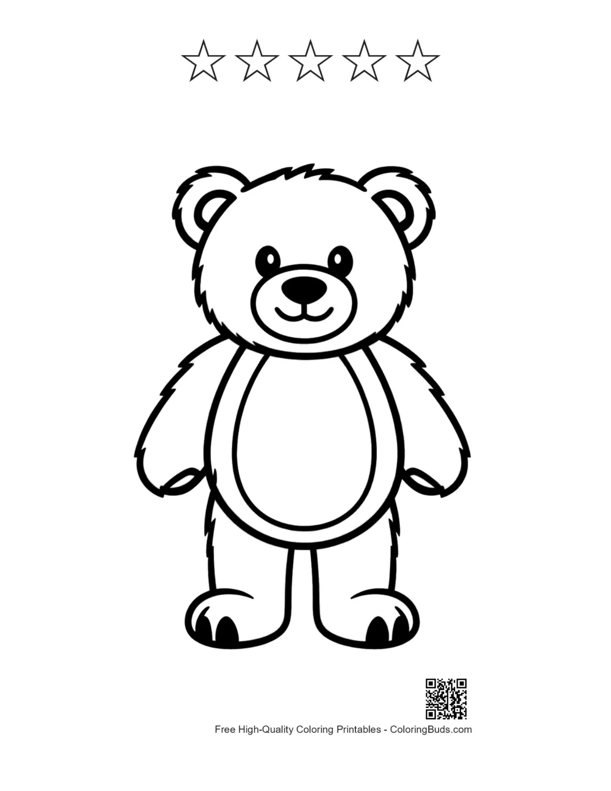 Teddy bear with star outlines