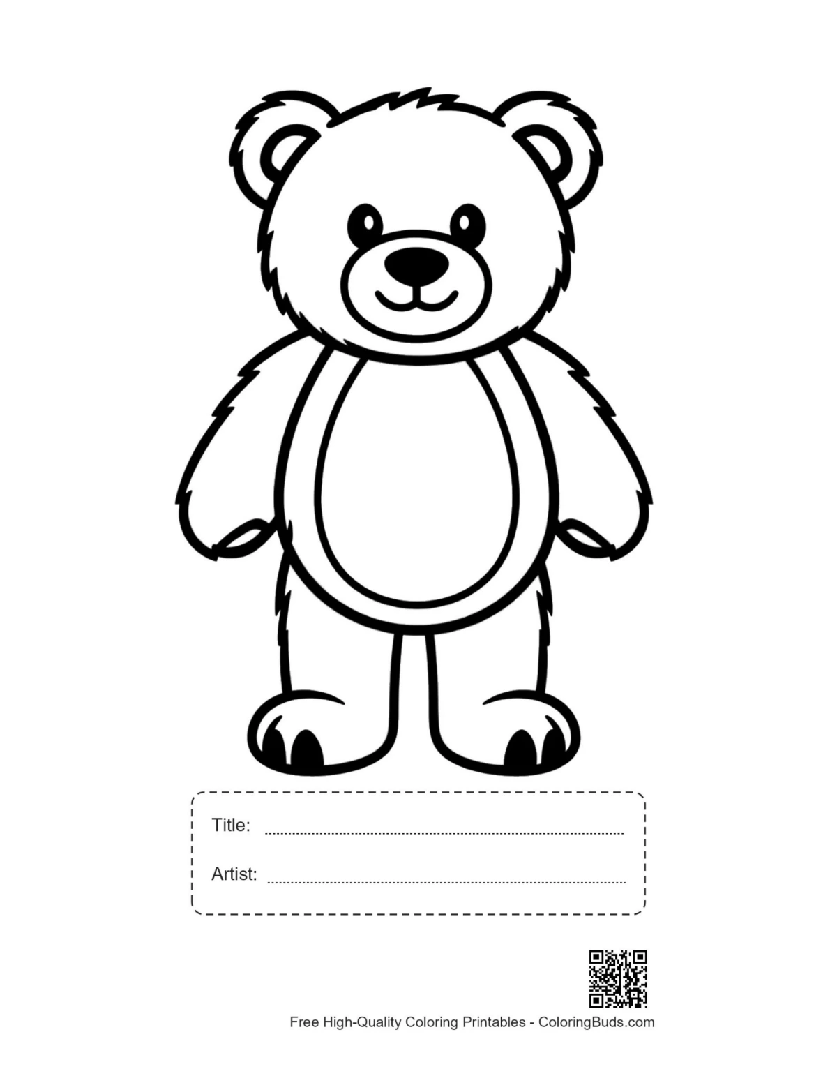 Teddy bear outline with title box