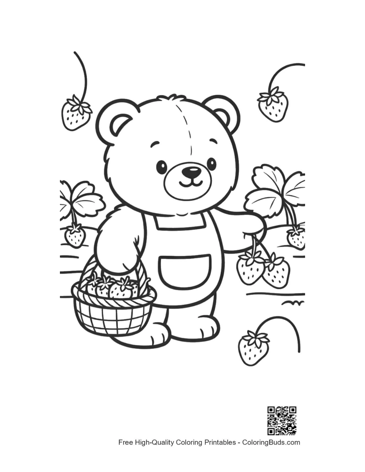 Free teddy bear coloring sheet printable