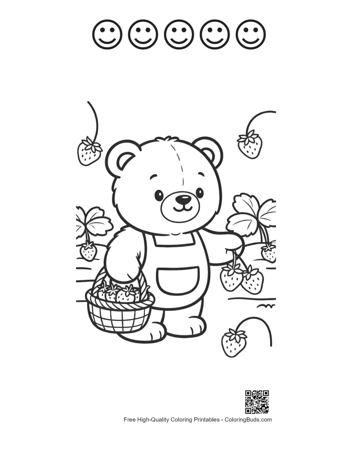 Teddy bear with happy faces printable