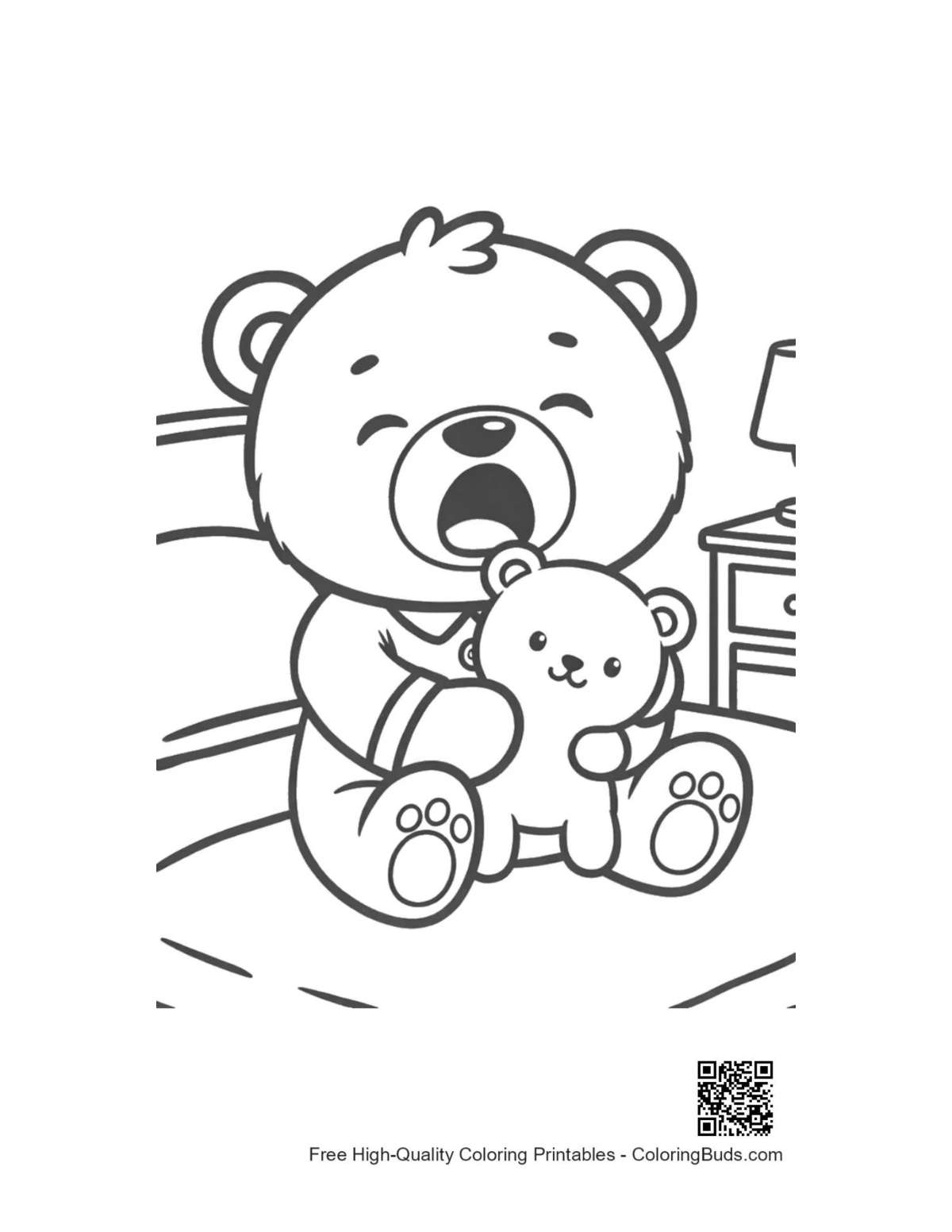 Free teddy bear printable for kids coloring