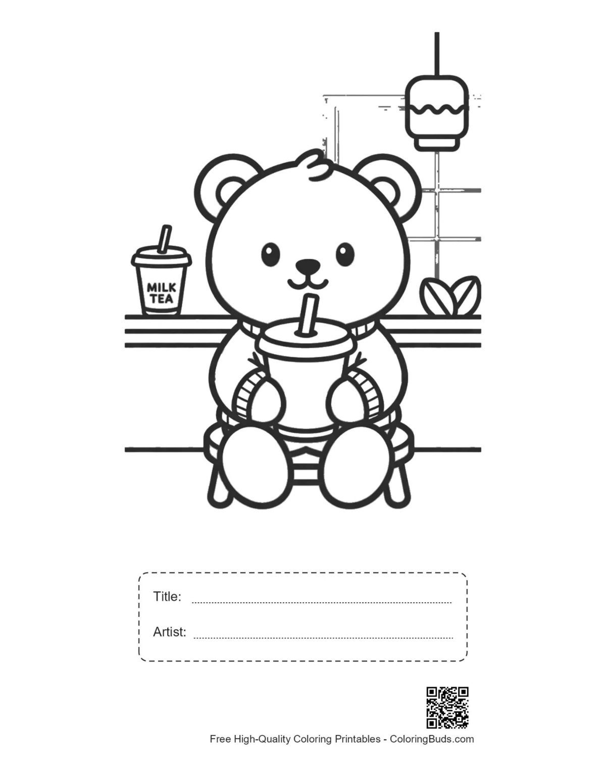 Teddy bear printable with title artist box