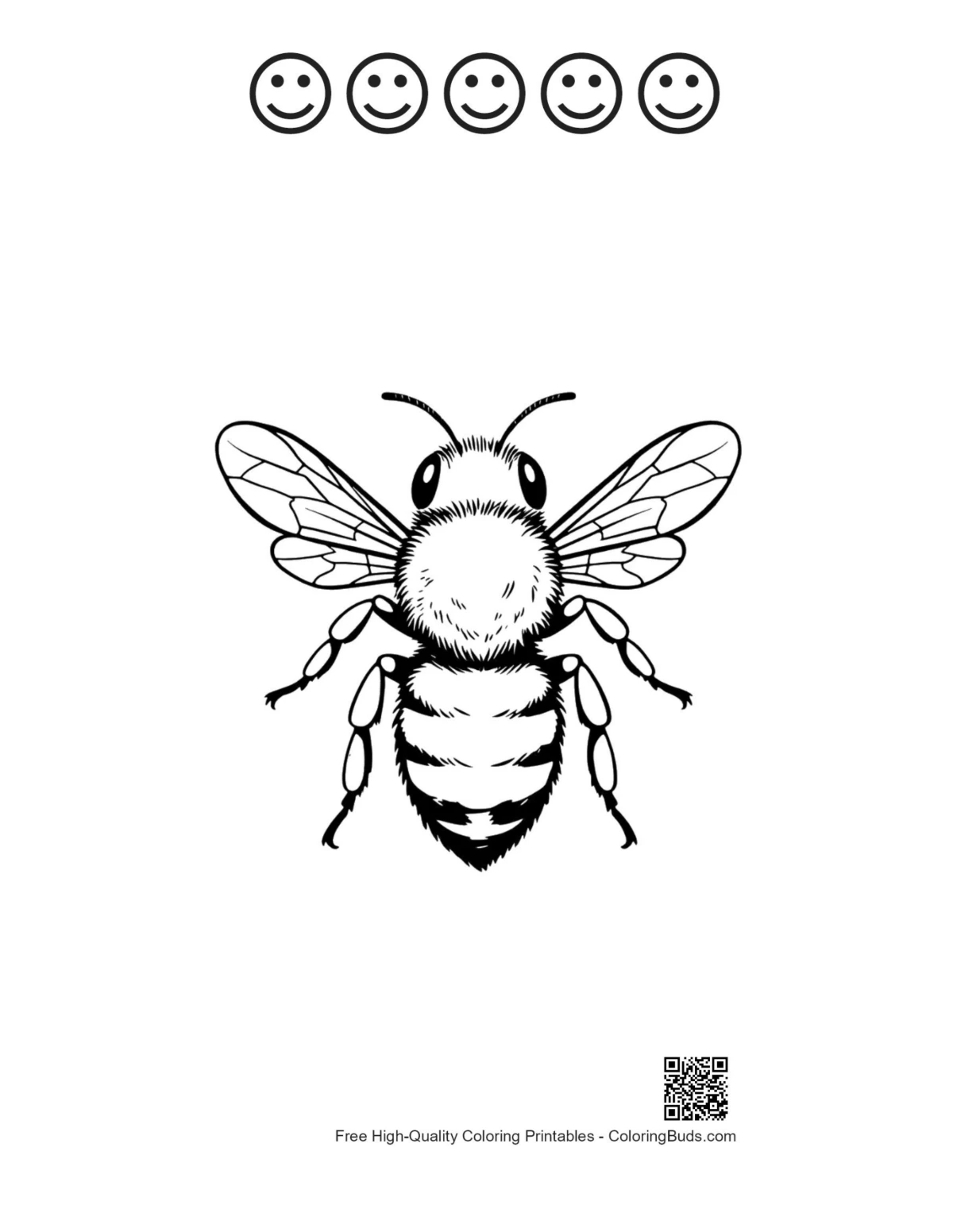 happy face outlines with honey bee art