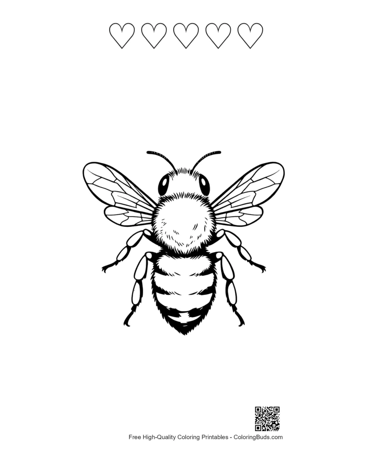 heart outlines in bee line art