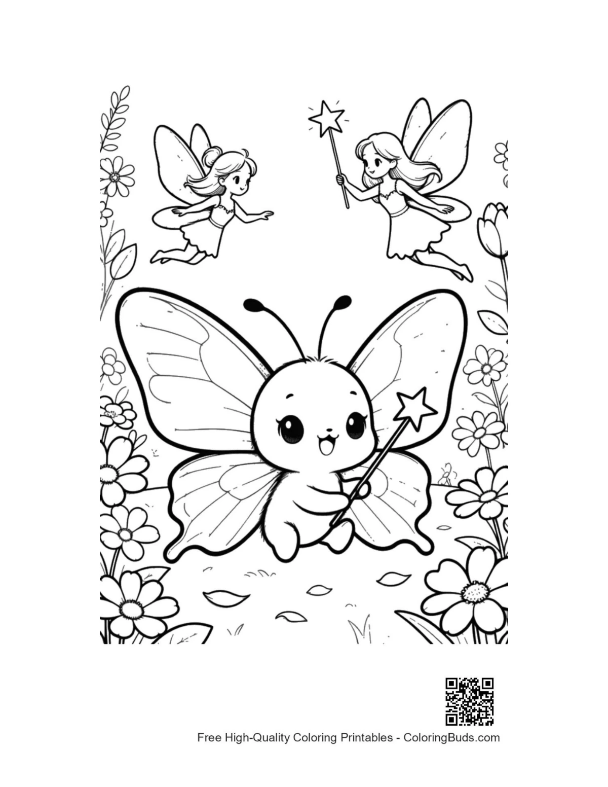 Free Swallowtail butterfly printable coloring page download