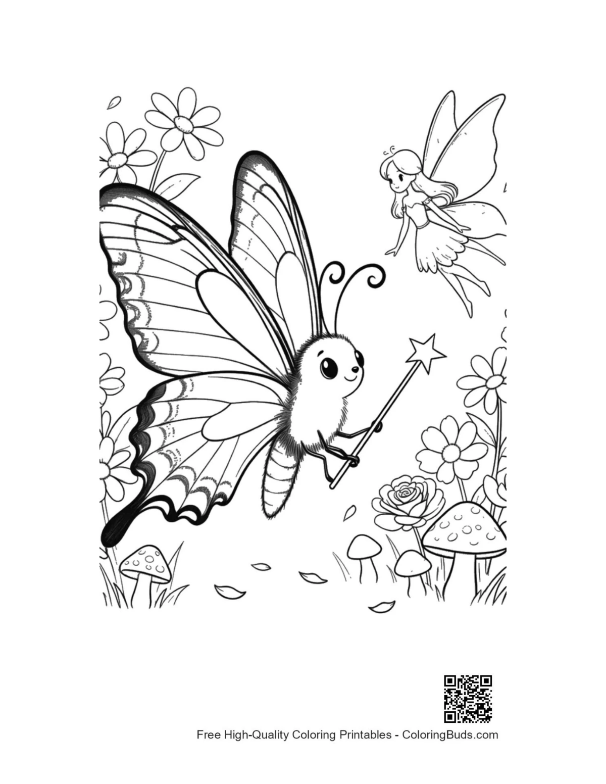 Free Swallowtail butterfly coloring page printable outline