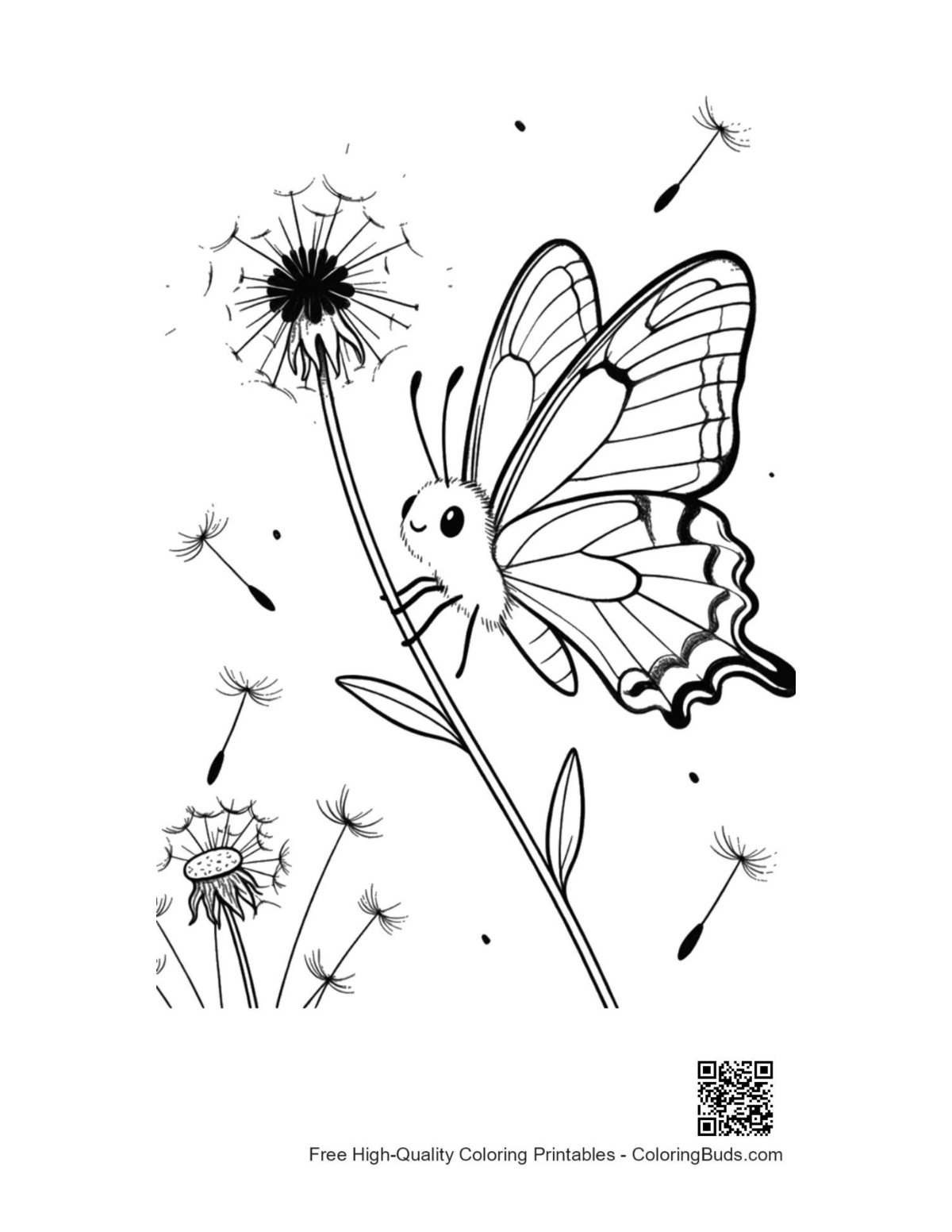 Swallowtail butterfly to color printable outline