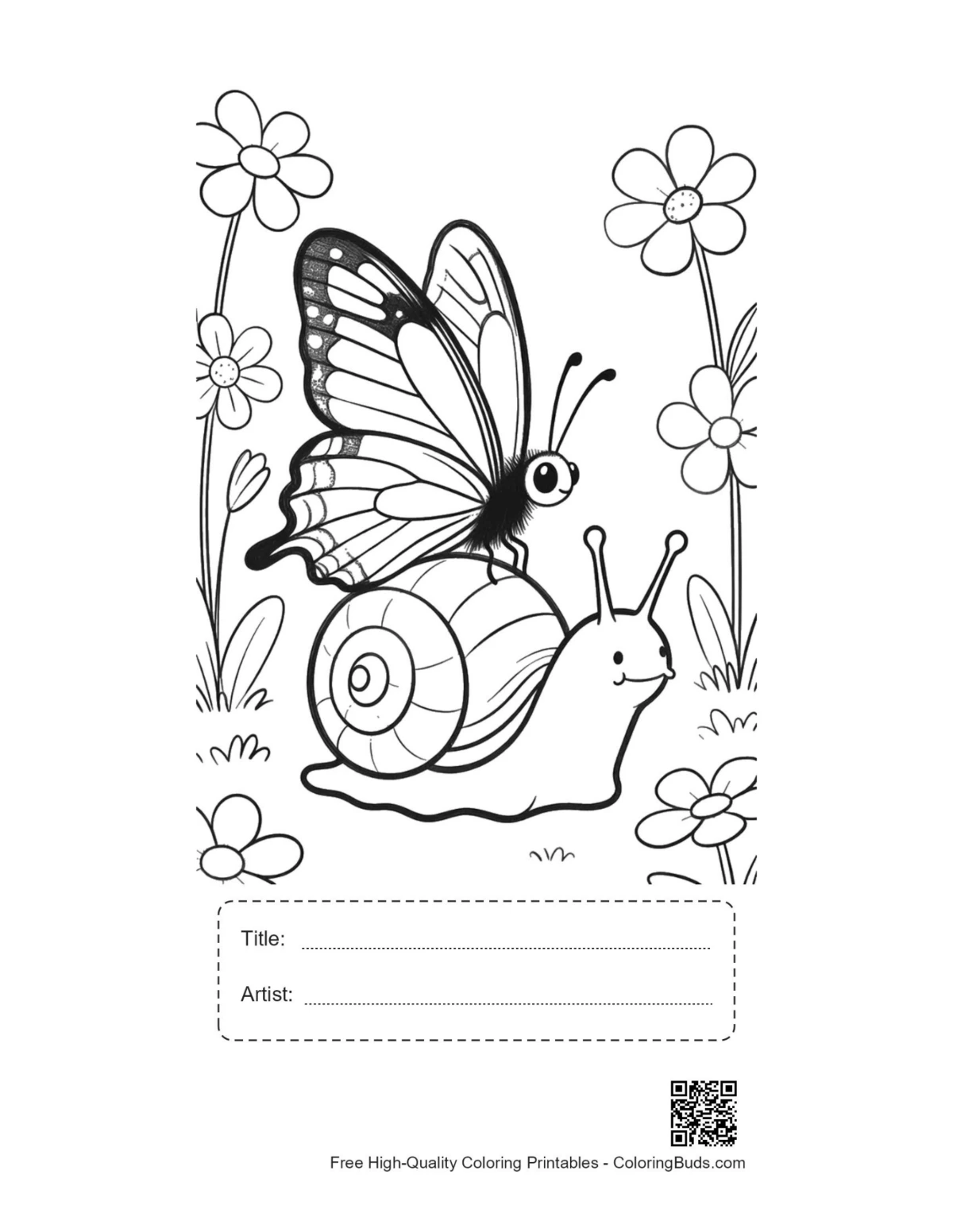 Swallowtail butterfly printable with title box