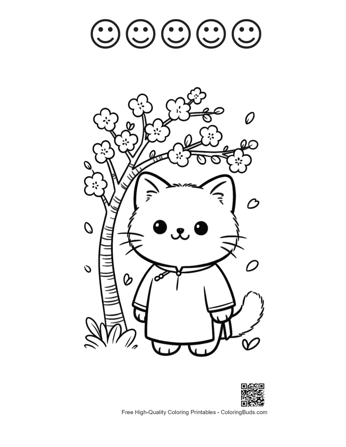 British Shorthair nurse cat with happy faces printable