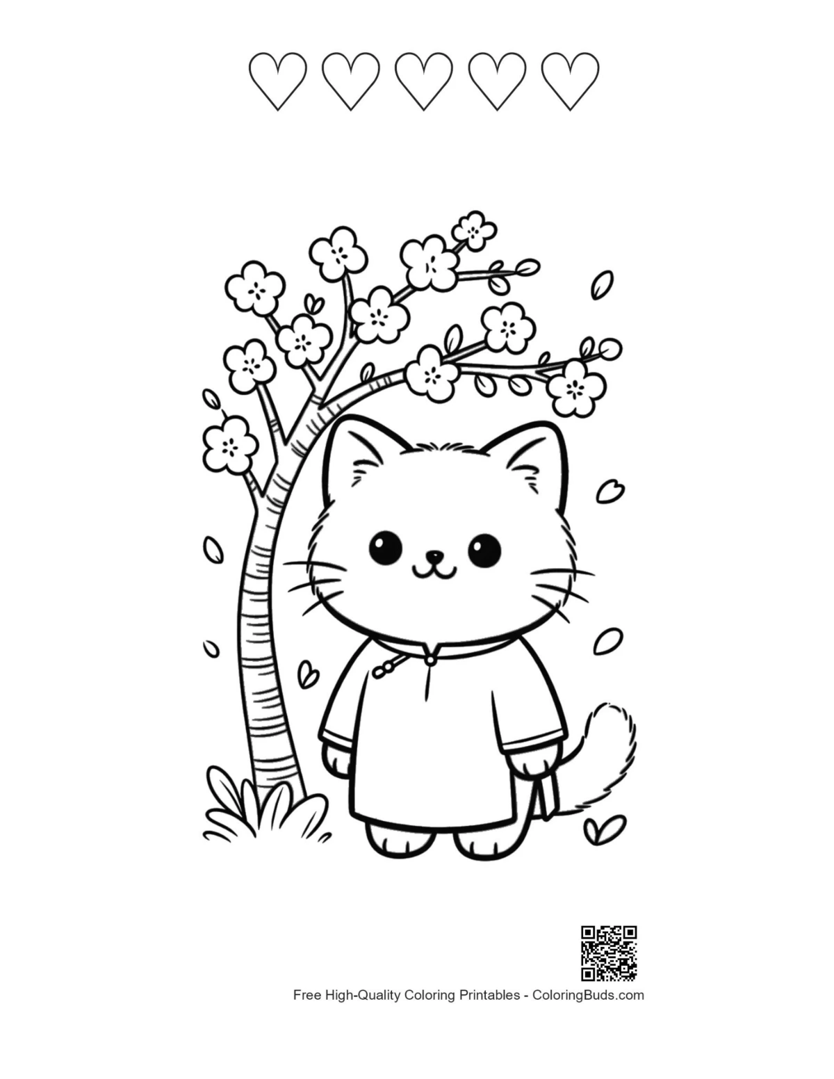 British Shorthair nurse cat with heart outlines