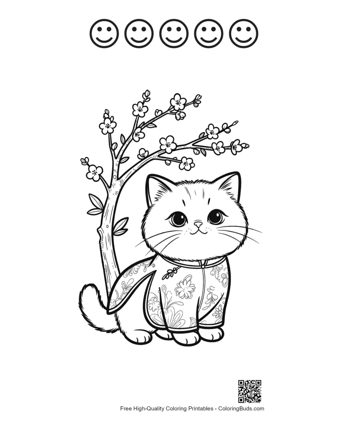 Printable British Shorthair and happy faces sheet