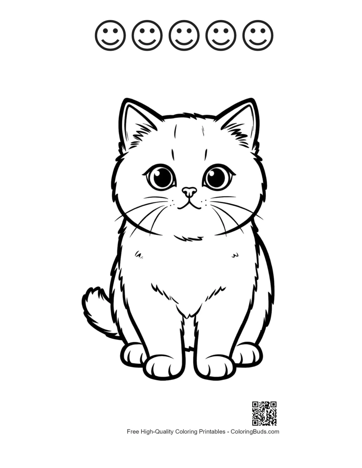British Shorthair kitten with happy faces printable
