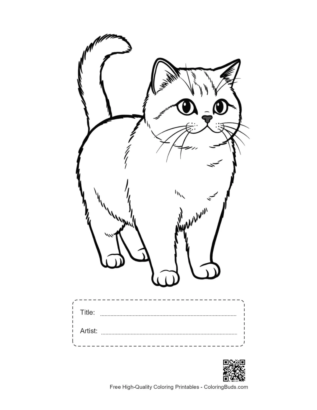 British Shorthair kitten printable with title box