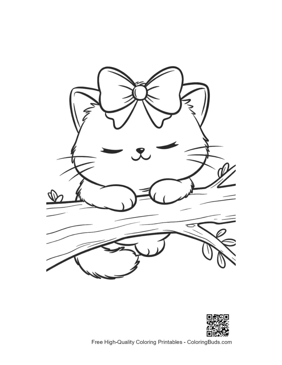 Cute British Shorthair cat coloring printable