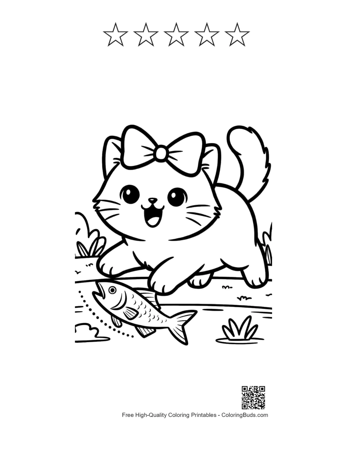 Süße British Shorthair mit 5 Sternen-Umrissen zum Ausdrucken