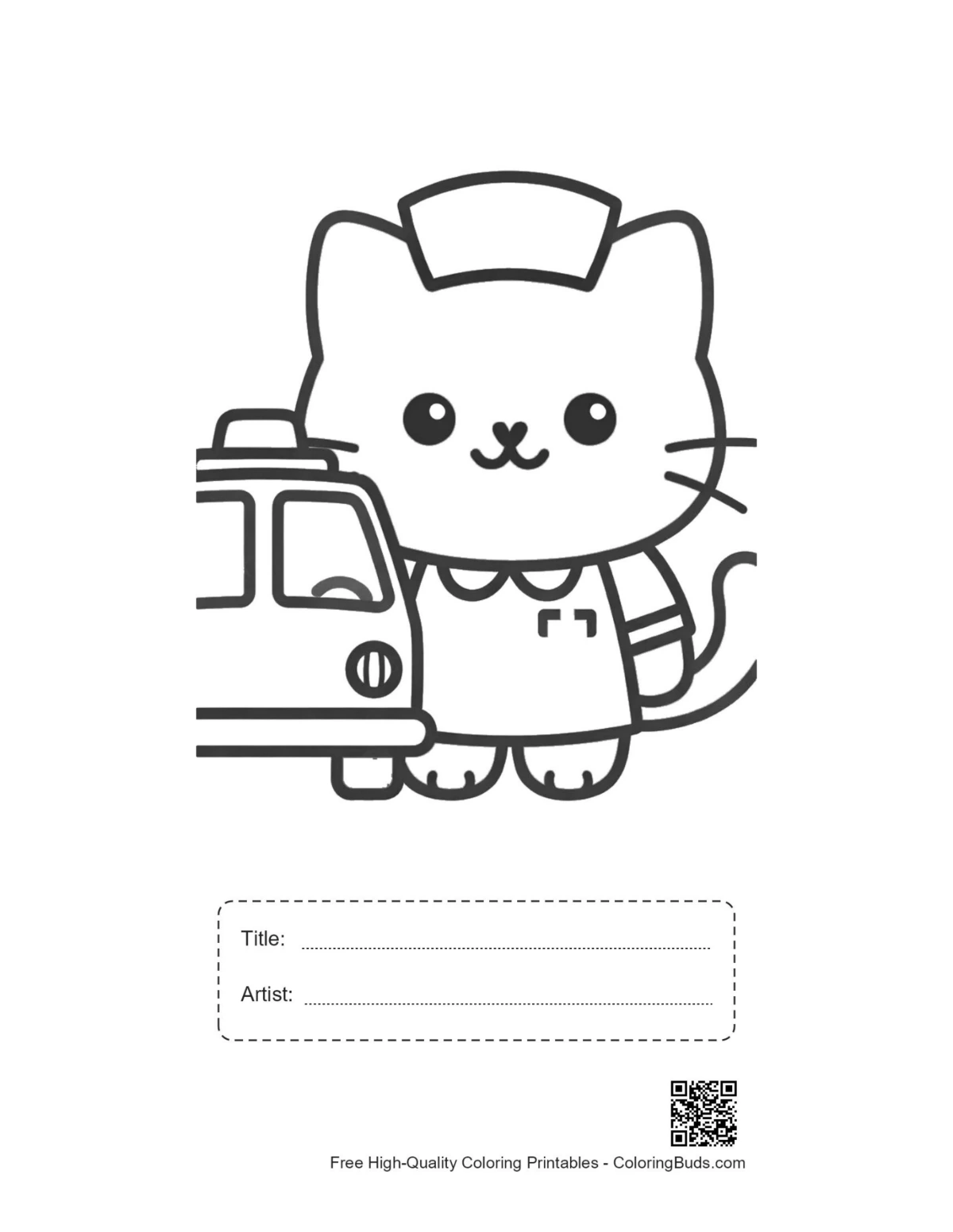 British Shorthair nurse kitten printable with title box