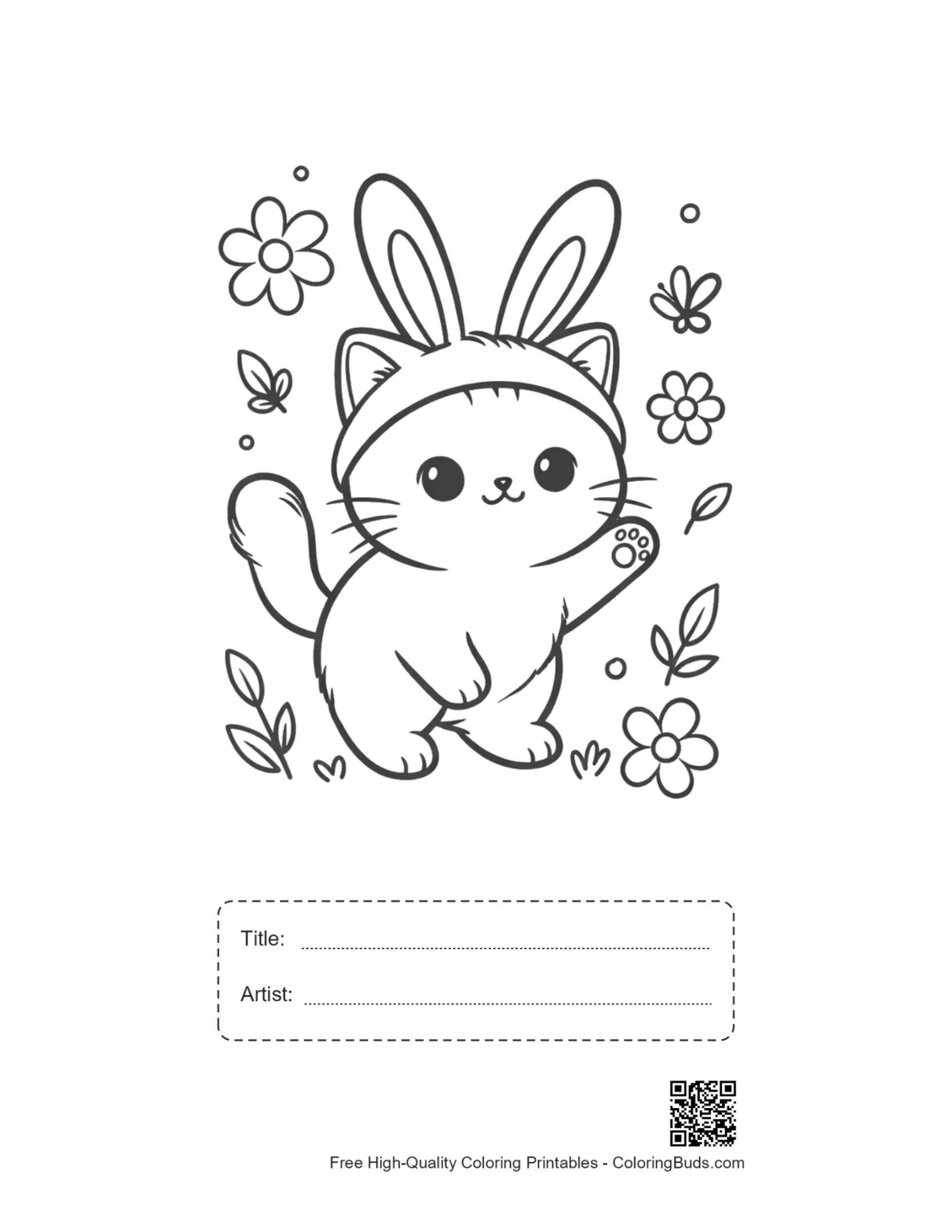 British Shorthair printable with title artist box for kids
