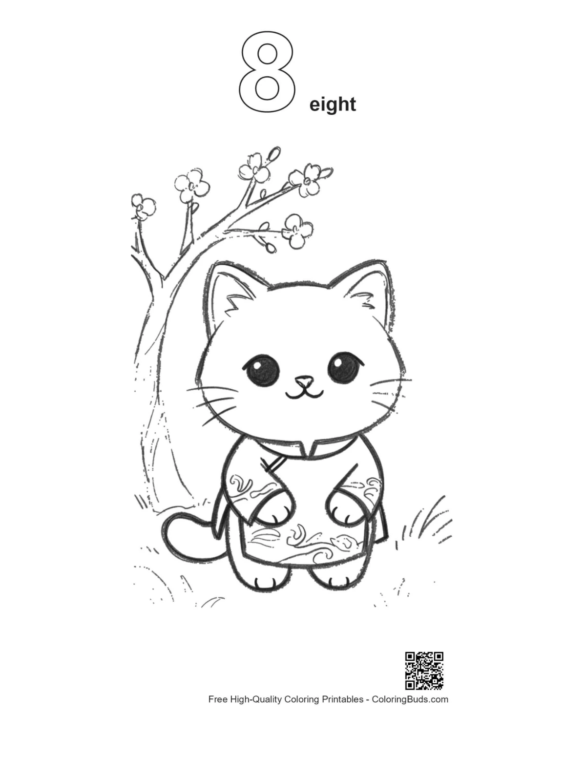 Easy British Shorthair coloring page outline number 8