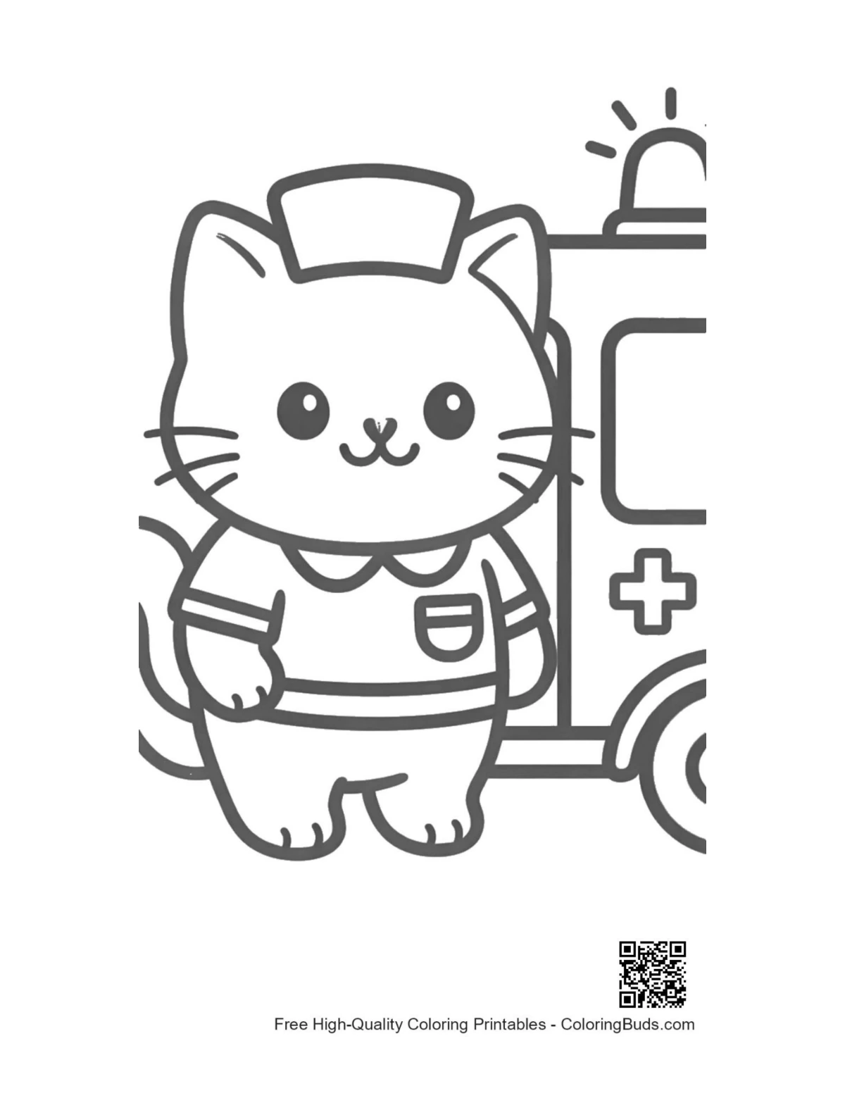 British Shorthair kitten nurse coloring page printable