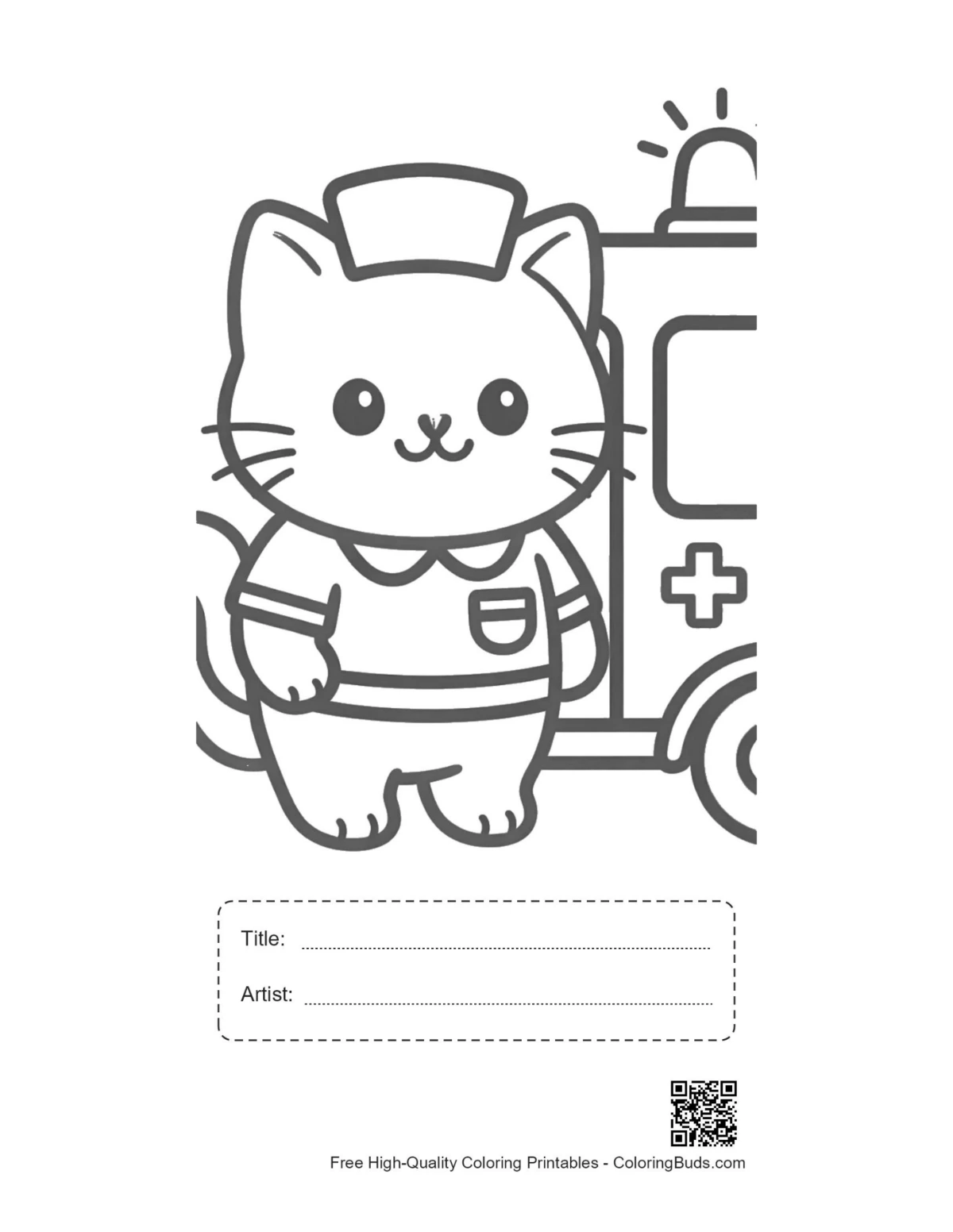 British Shorthair nurse printable with title box