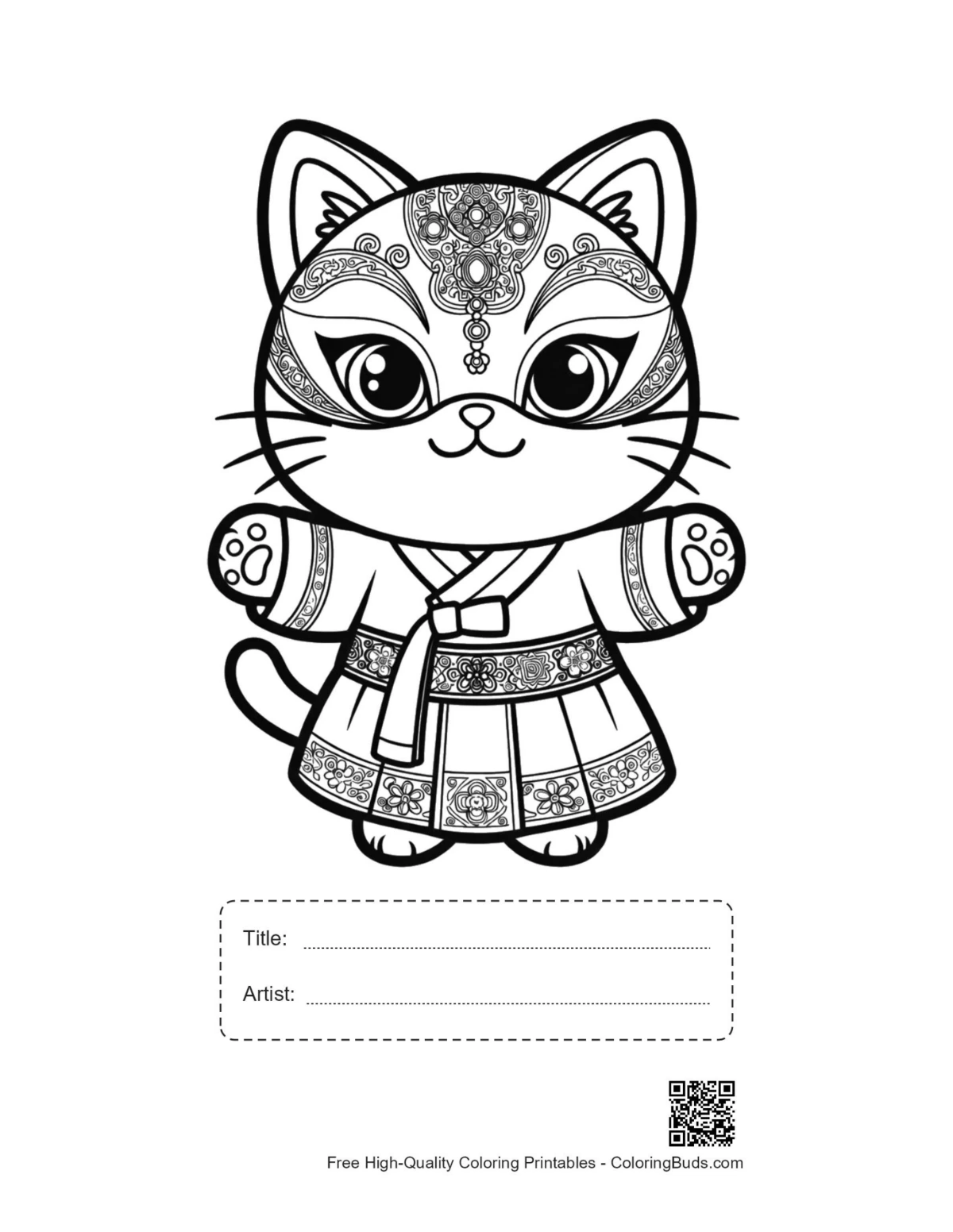 Katzenmasken zum Drucken mit Titelbox