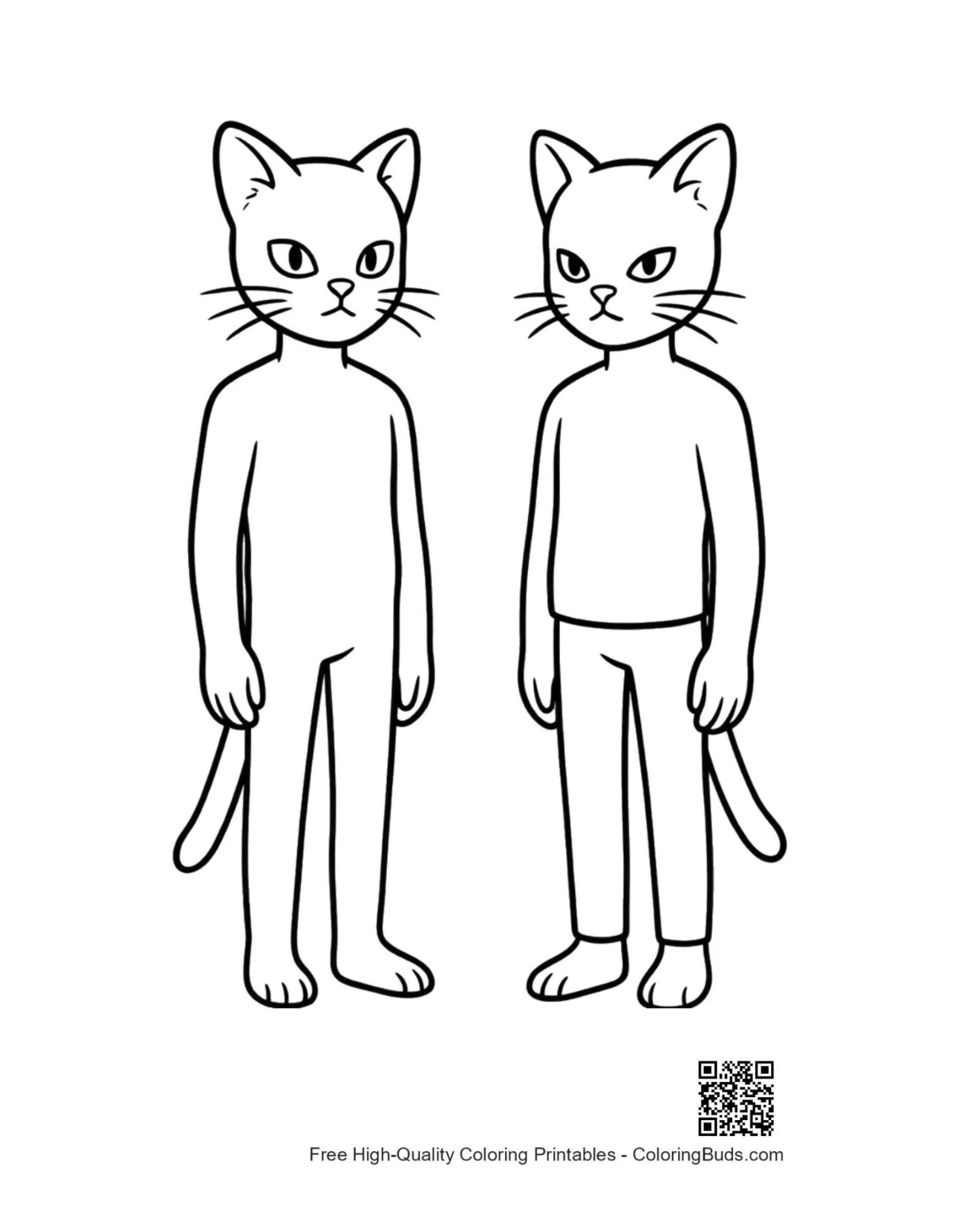 Zwei wütende, katzenmaskierte Humanoide stehen