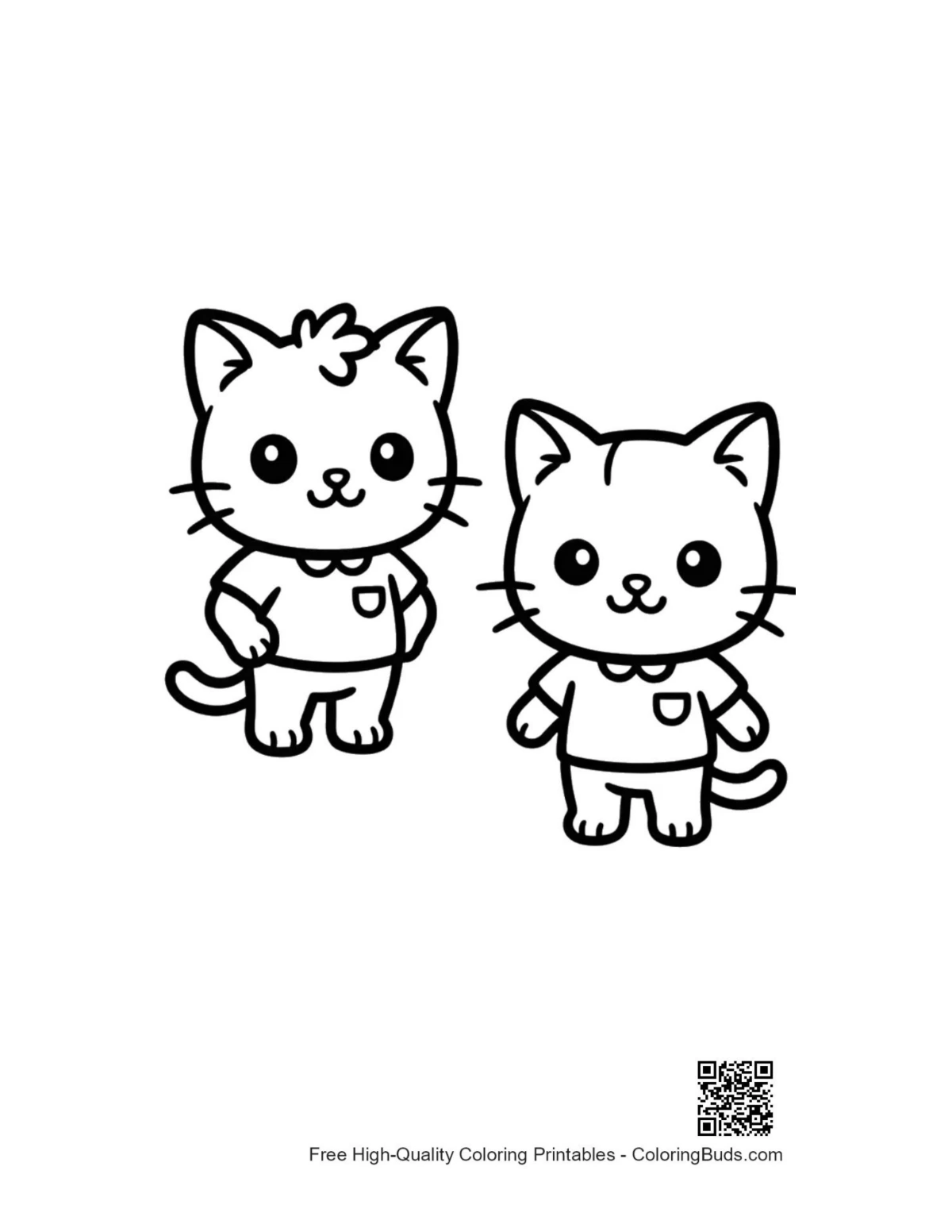 Cute chibi cats in school uniforms