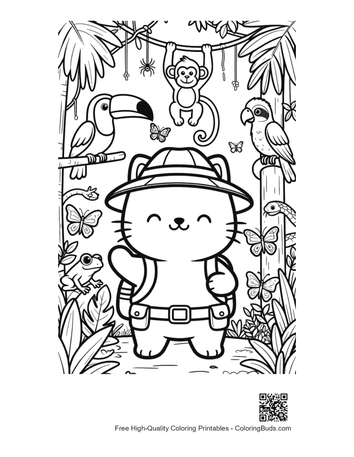 Cute cats printable coloring page