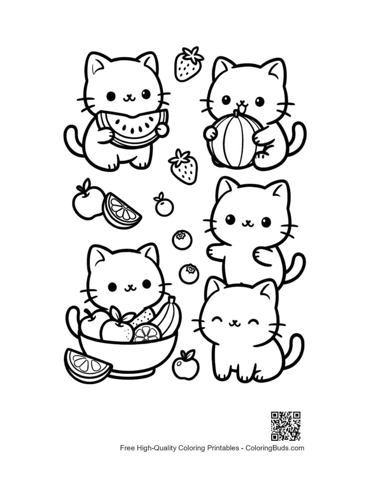 Cute Kawaii printable coloring page