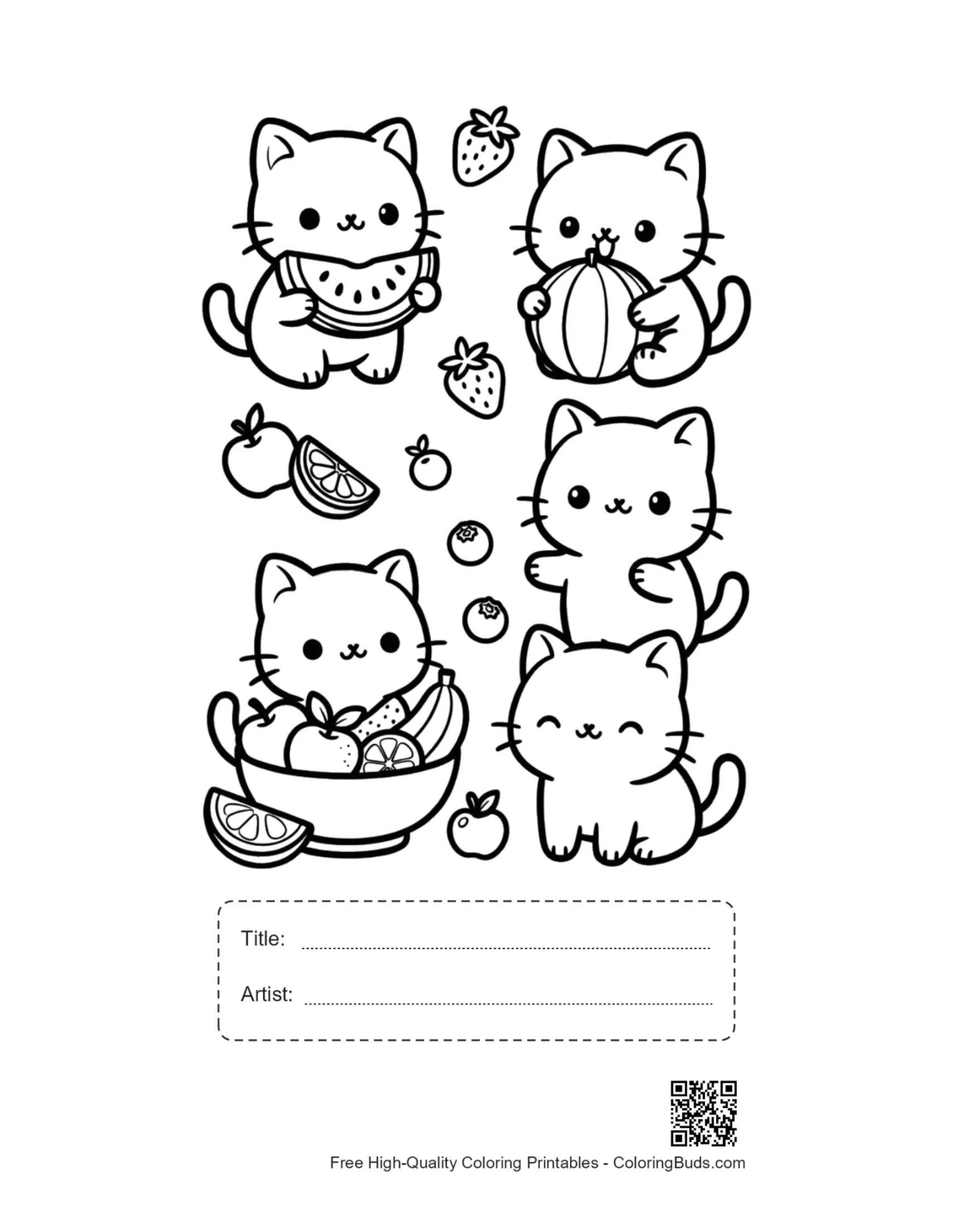 Cute Kawaii printable with title box