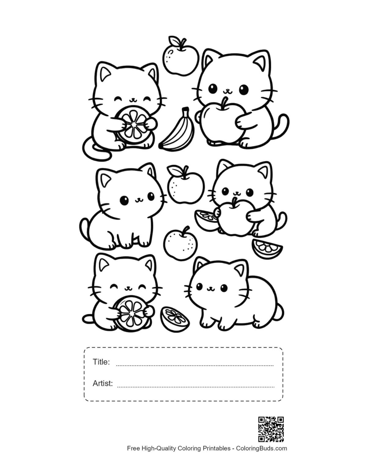 Easy Kawaii printable with title artist box