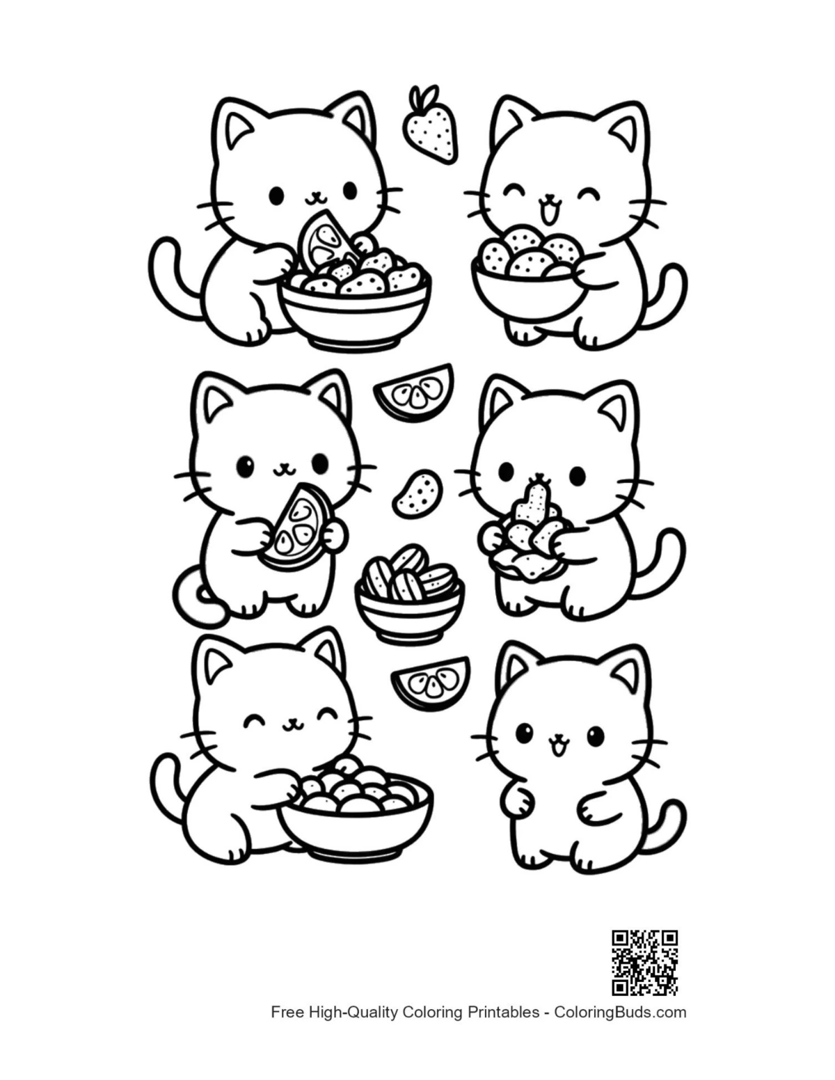 Cute kawaii coloring sheet printable