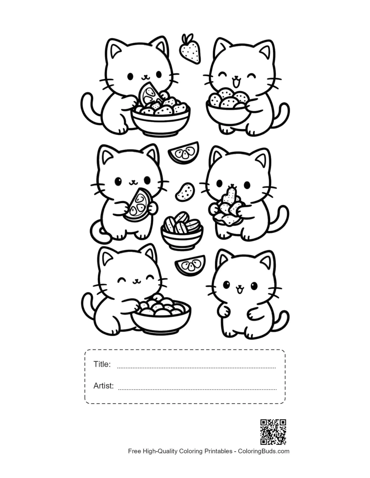 Kawaii sheet printable with title box