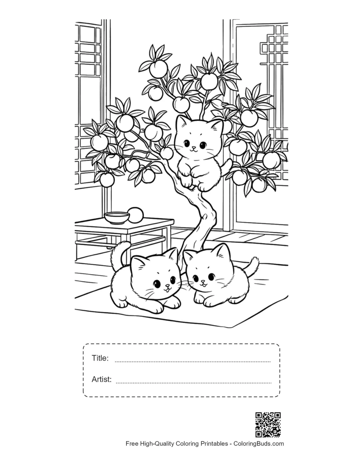 Kitten scout jungle printable with title box