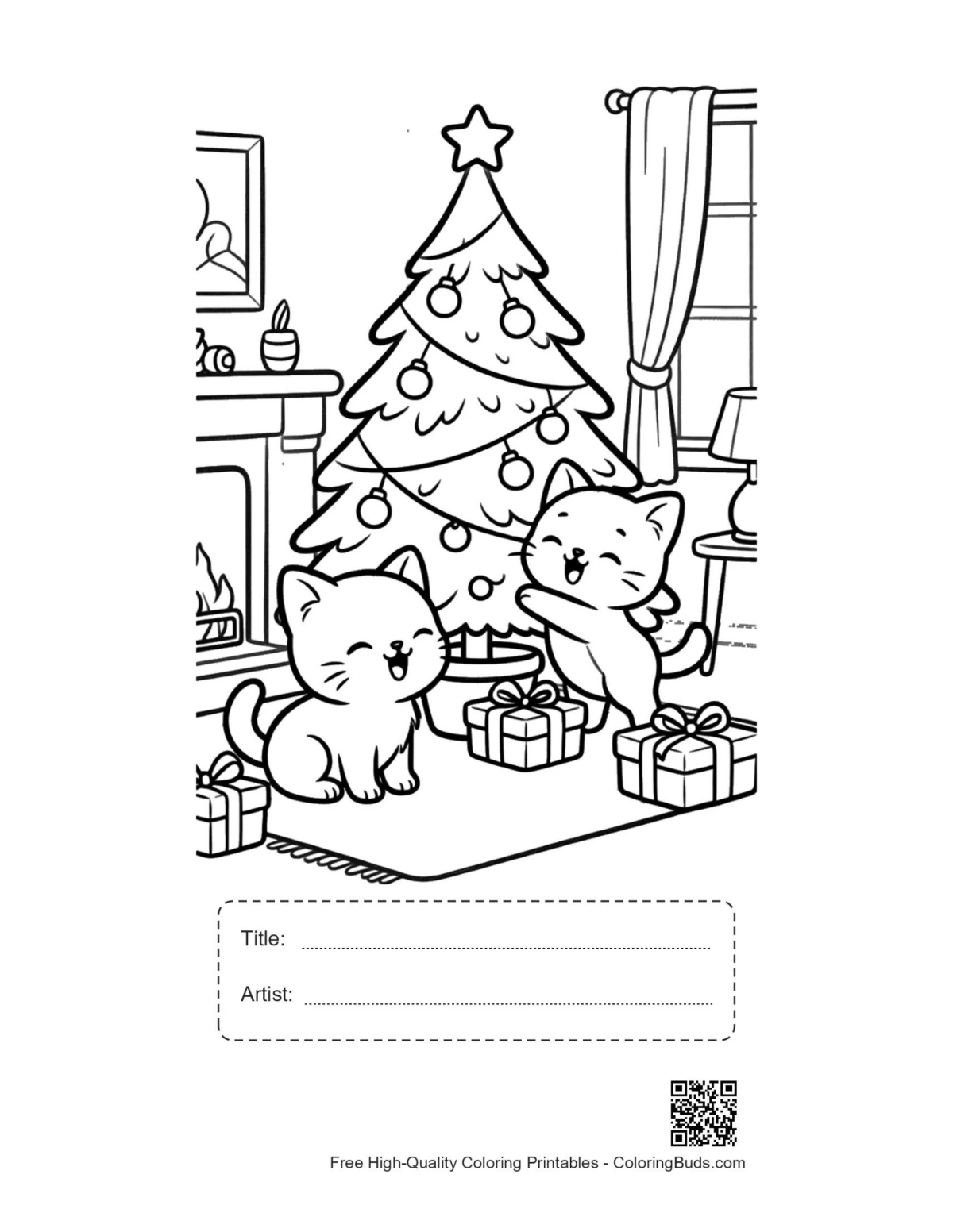 Cute kitten bunny headband printable with title artist box