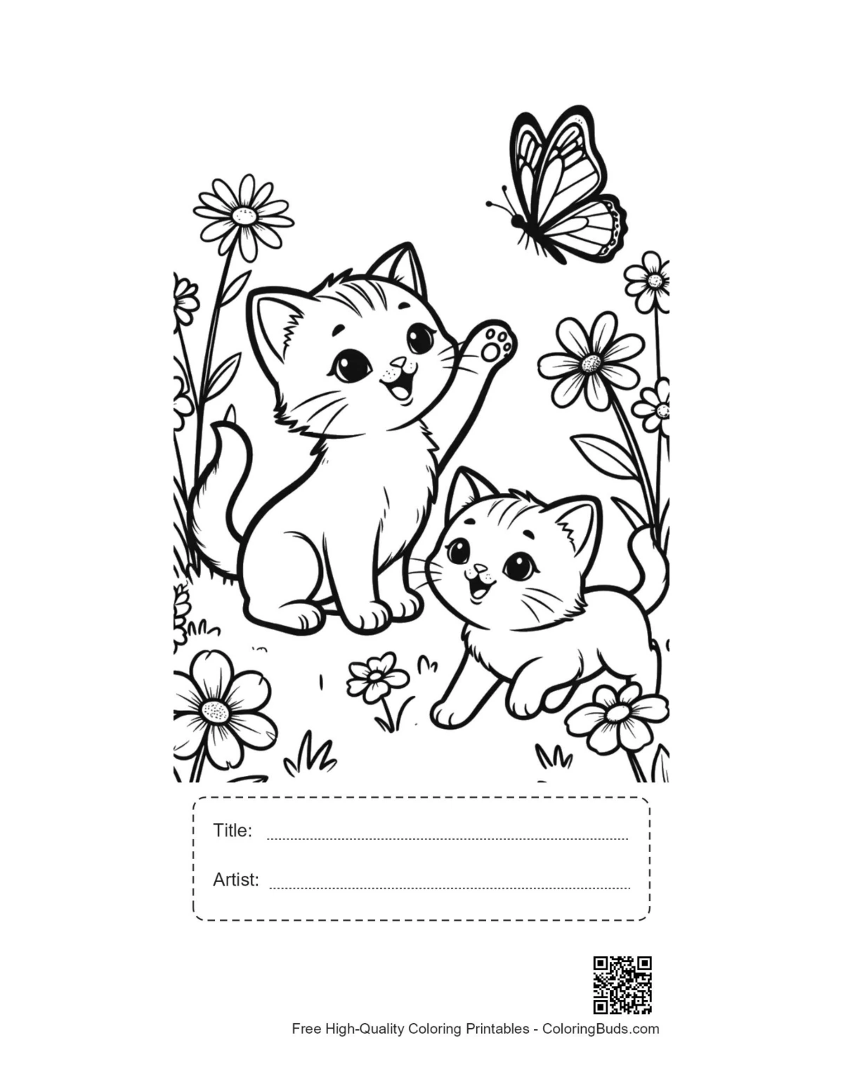 Kittens printable with title and artist box