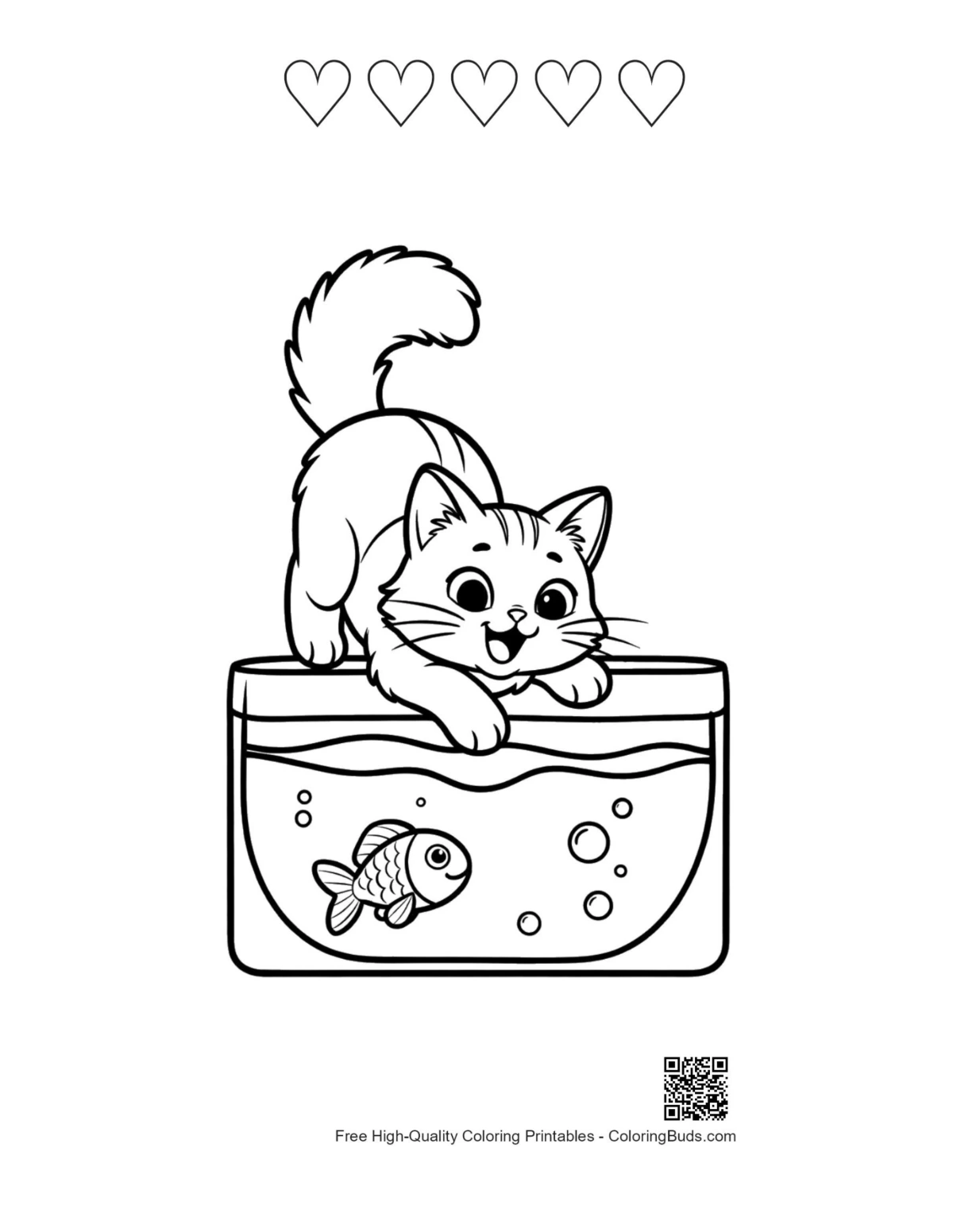 Free Maine Coon hearts printable sheet
