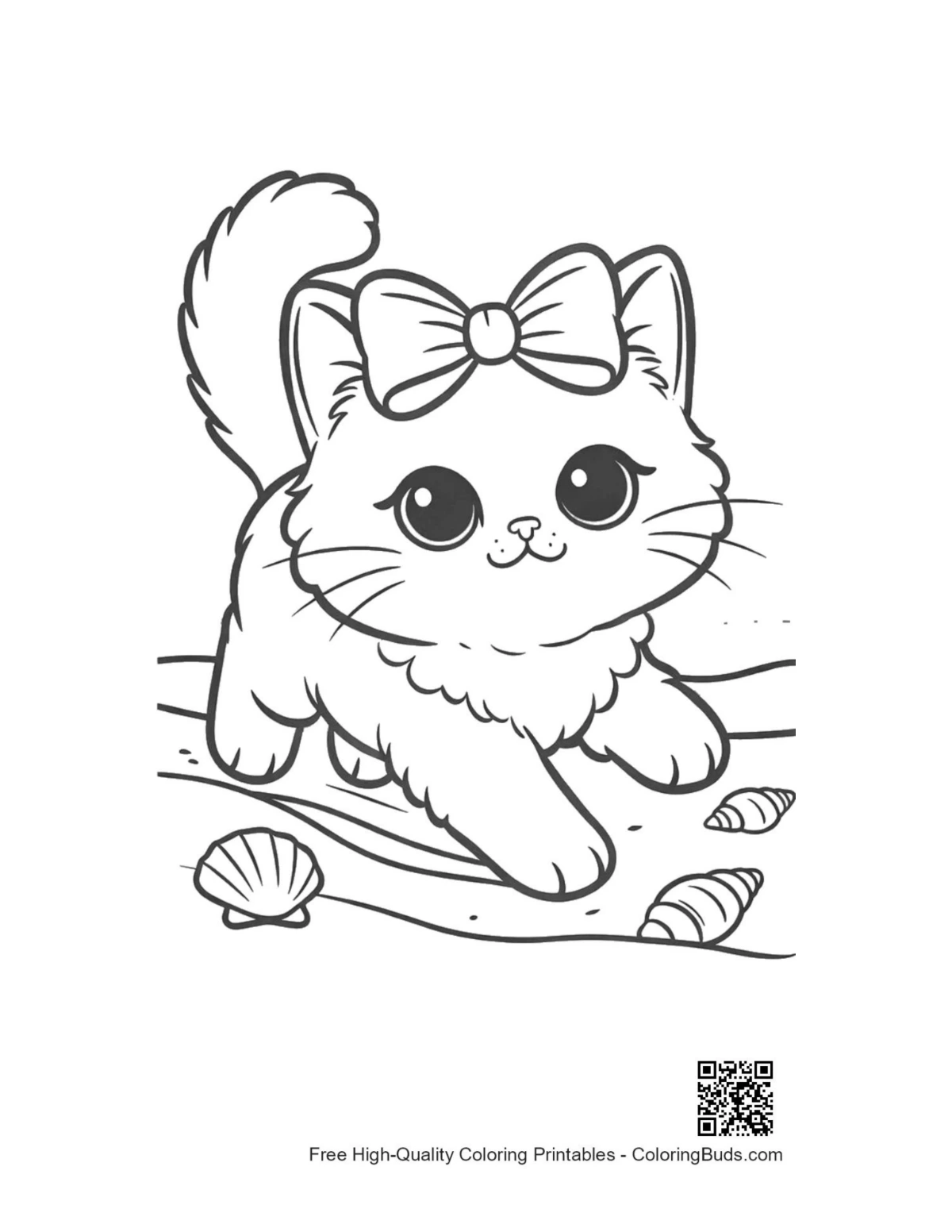 Majestic Maine Coon cat outline printable coloring page