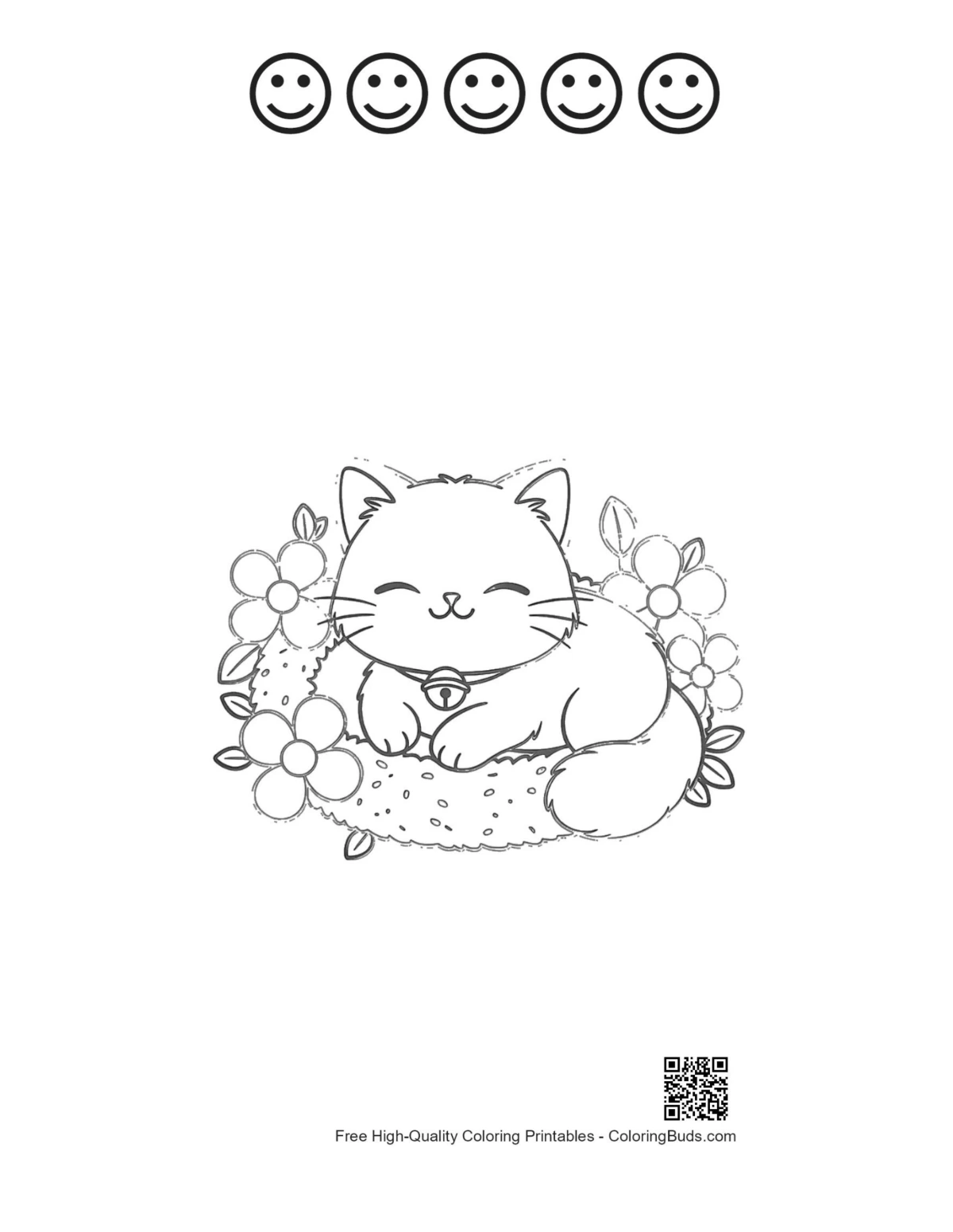 Perserkätzchen Malblatt mit fröhlichen Gesichtern