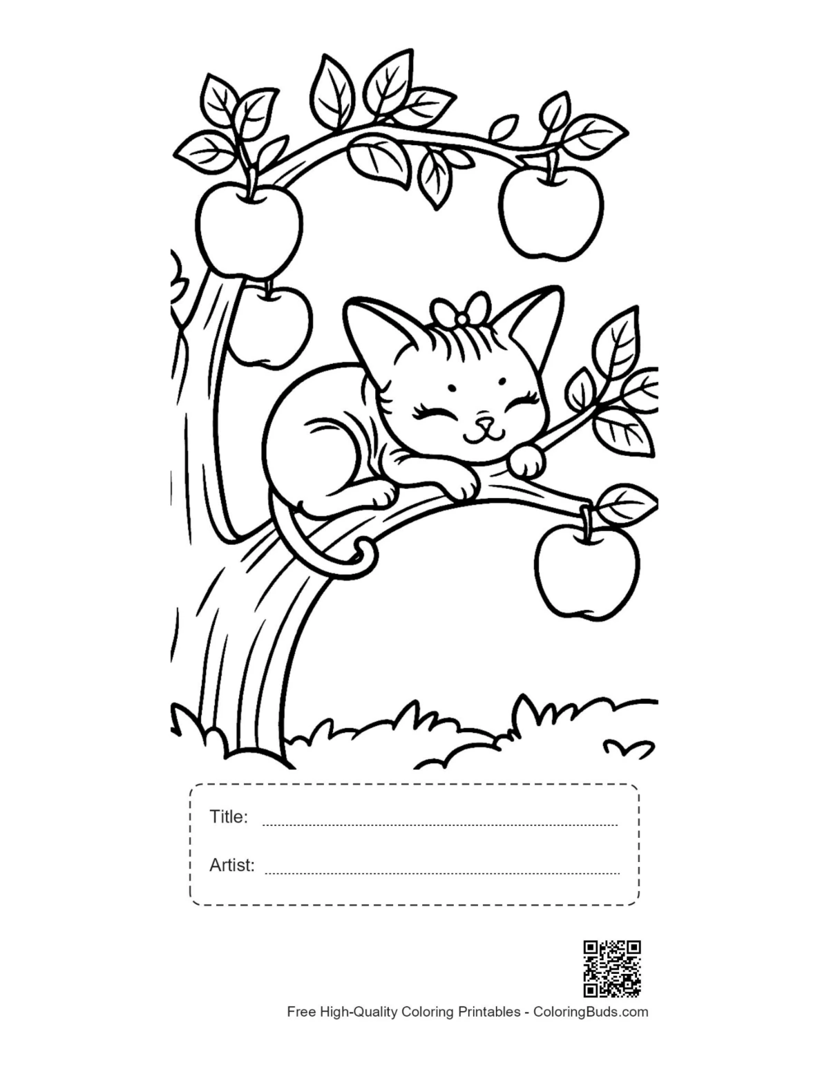 Cute Sphynx printable with title and artist box