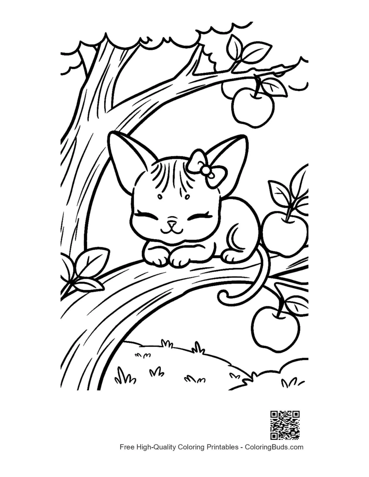 Cute Sphynx cat coloring printable